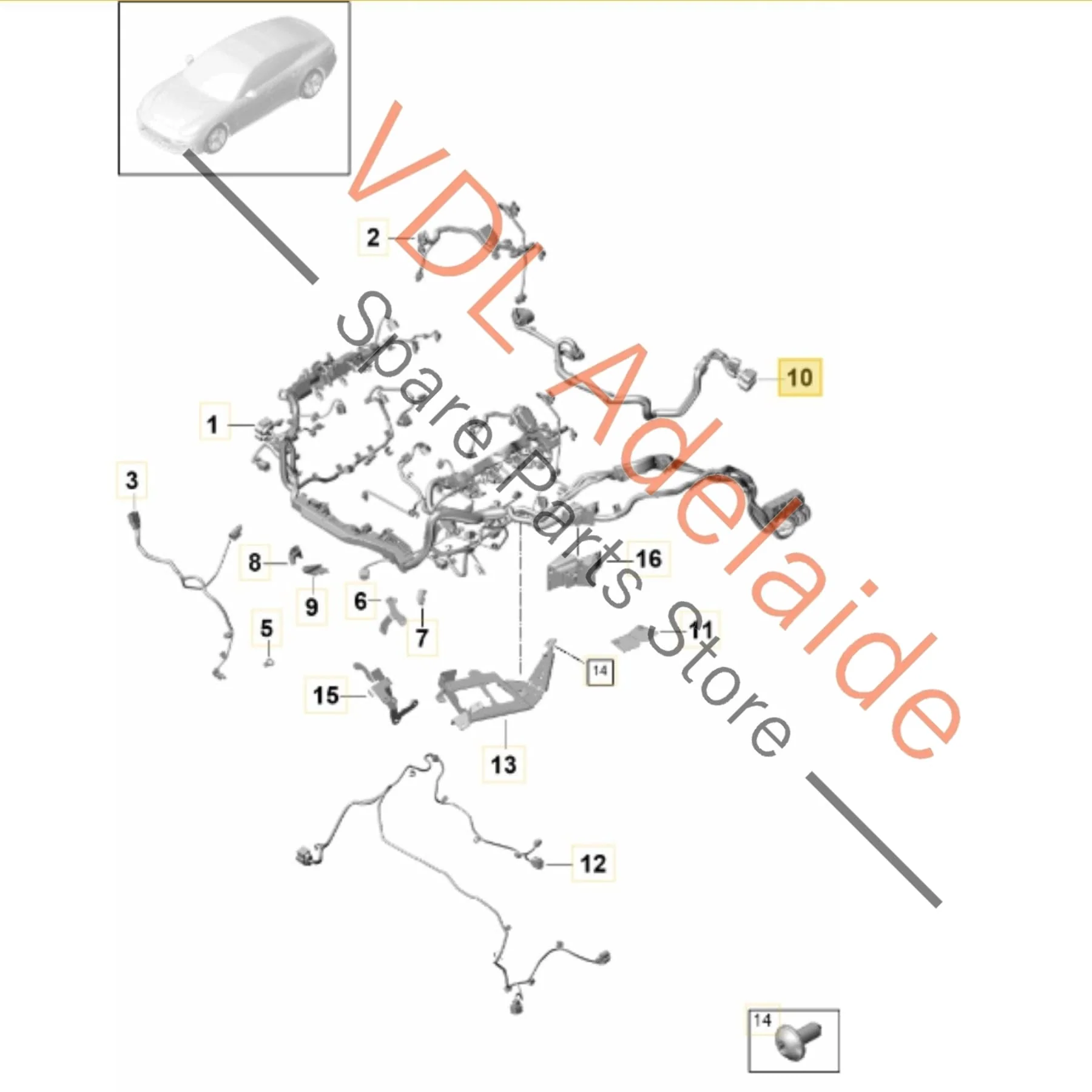 Porsche Panamera 971 Hybrid Gearbox Wiring Harness Cable 971971772 - Image 2