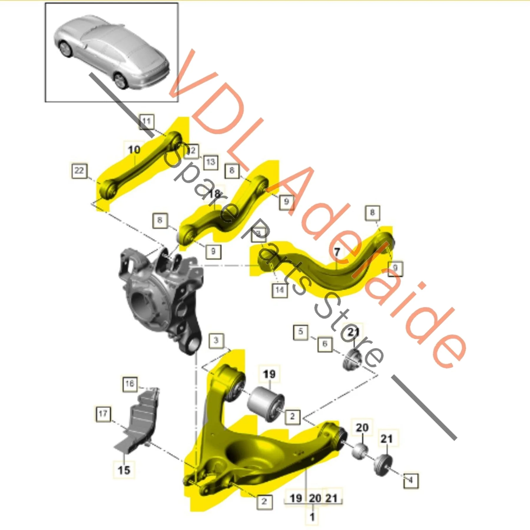 Porsche Panamera 971 Rear Suspension Wishbone Control Arm Set Left - Image 2