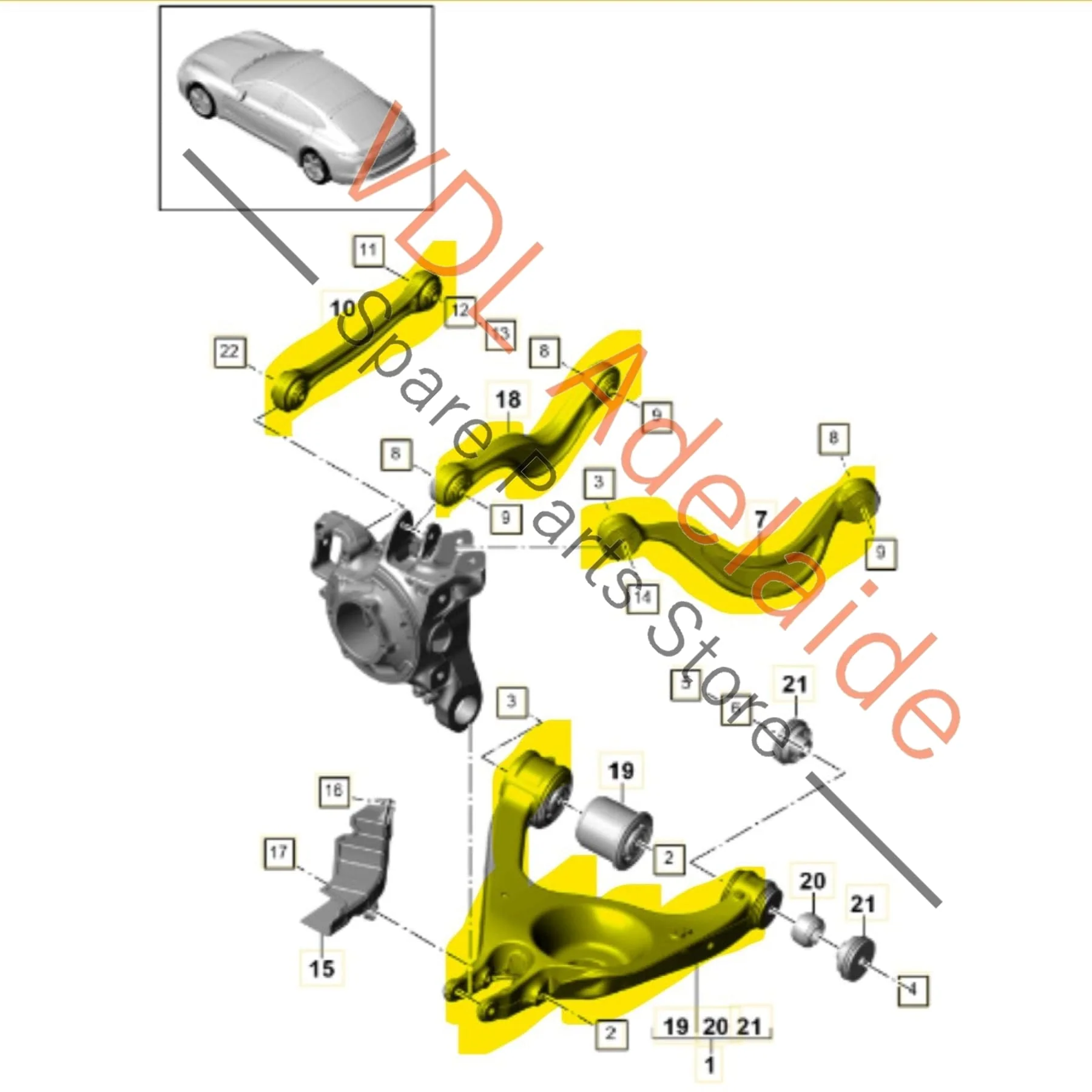 Porsche Panamera 971 Rear Suspension Wishbone Control Arm Set Right - Image 2