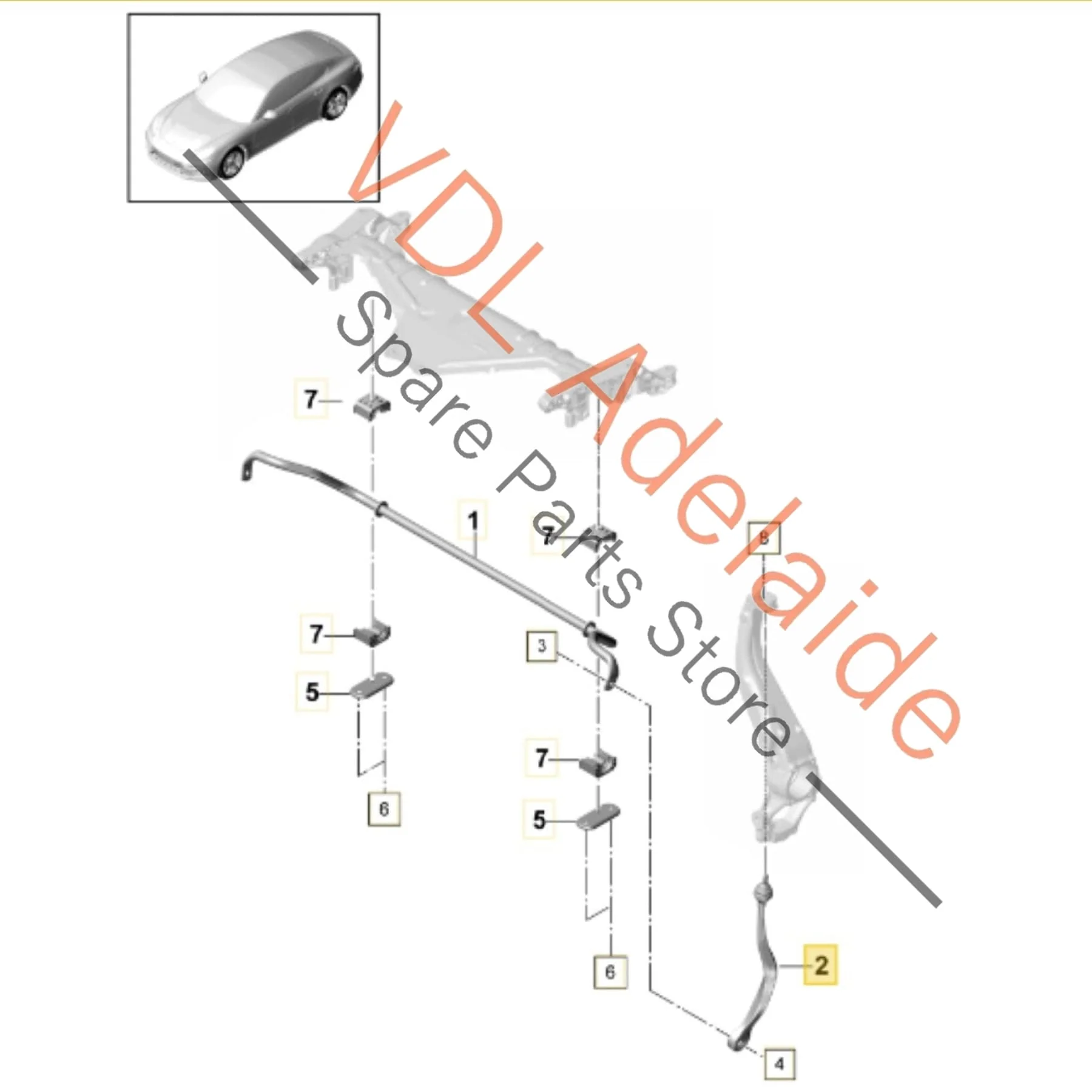 Porsche Panamera 971 Front Left Swaybar Coupling Rod Linkage 971411317C - Image 2