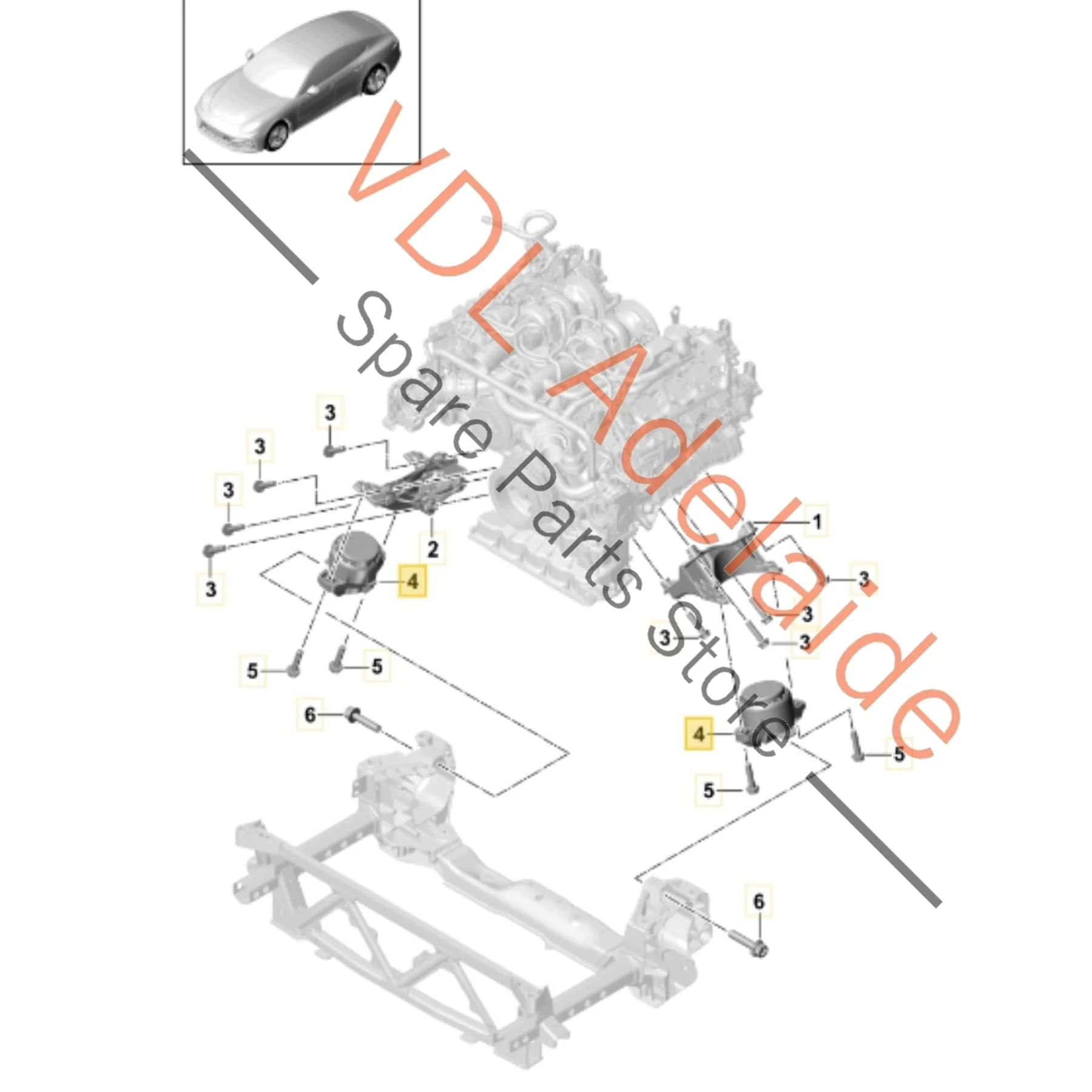 Porsche Panamera 971 Pair of Engine Mounts 971199383A 9A719938310 - Image 2