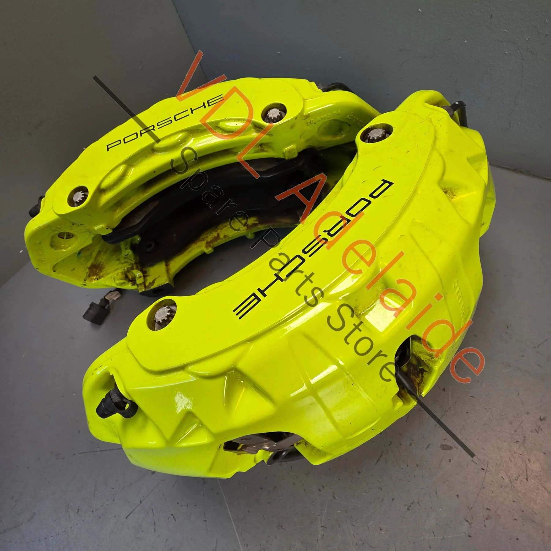 Porsche Panamera 971 6 Piston Brembo Brake Caliper Set suit 350mm x 34mm rotor Acid Green - Image 2