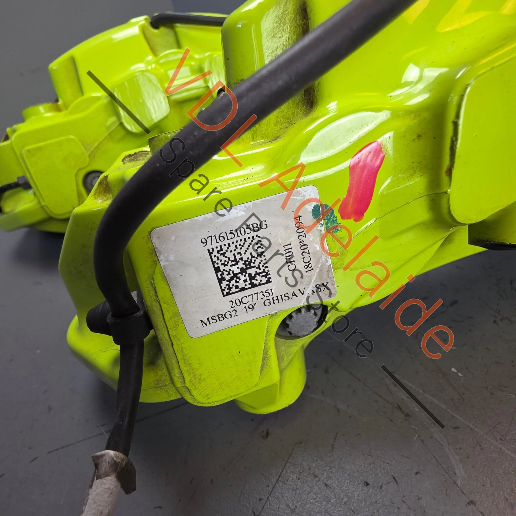 Porsche Panamera 971 6 Piston Brembo Brake Caliper Set suit 350mm x 34mm rotor Acid Green - Image 4