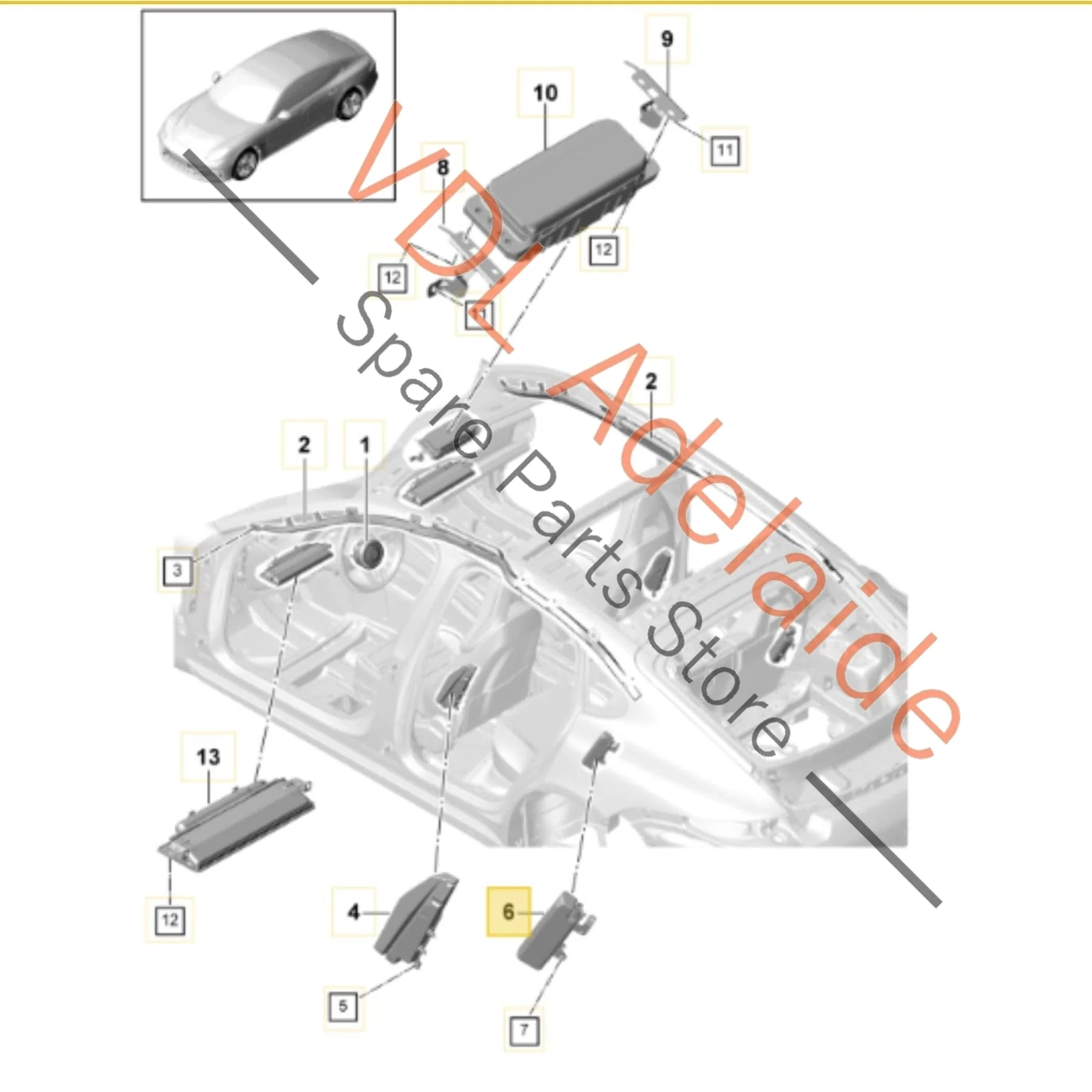 Porsche Panamera 971 Right Side Rear Airbag 971880442A - Image 2