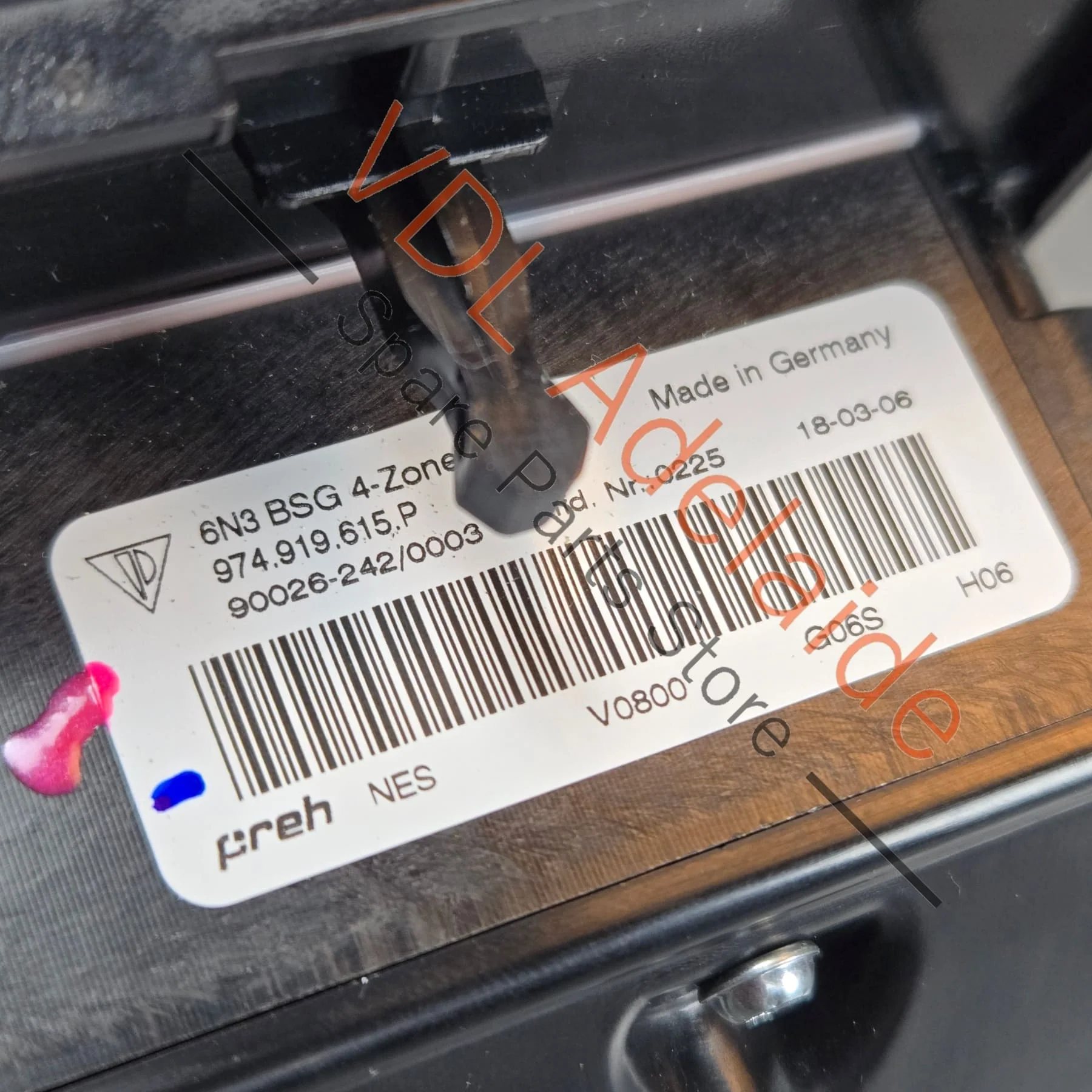 Porsche Panamera Rear Air Conditoning Control Panel Switch 974919615P 6N3 - Image 4