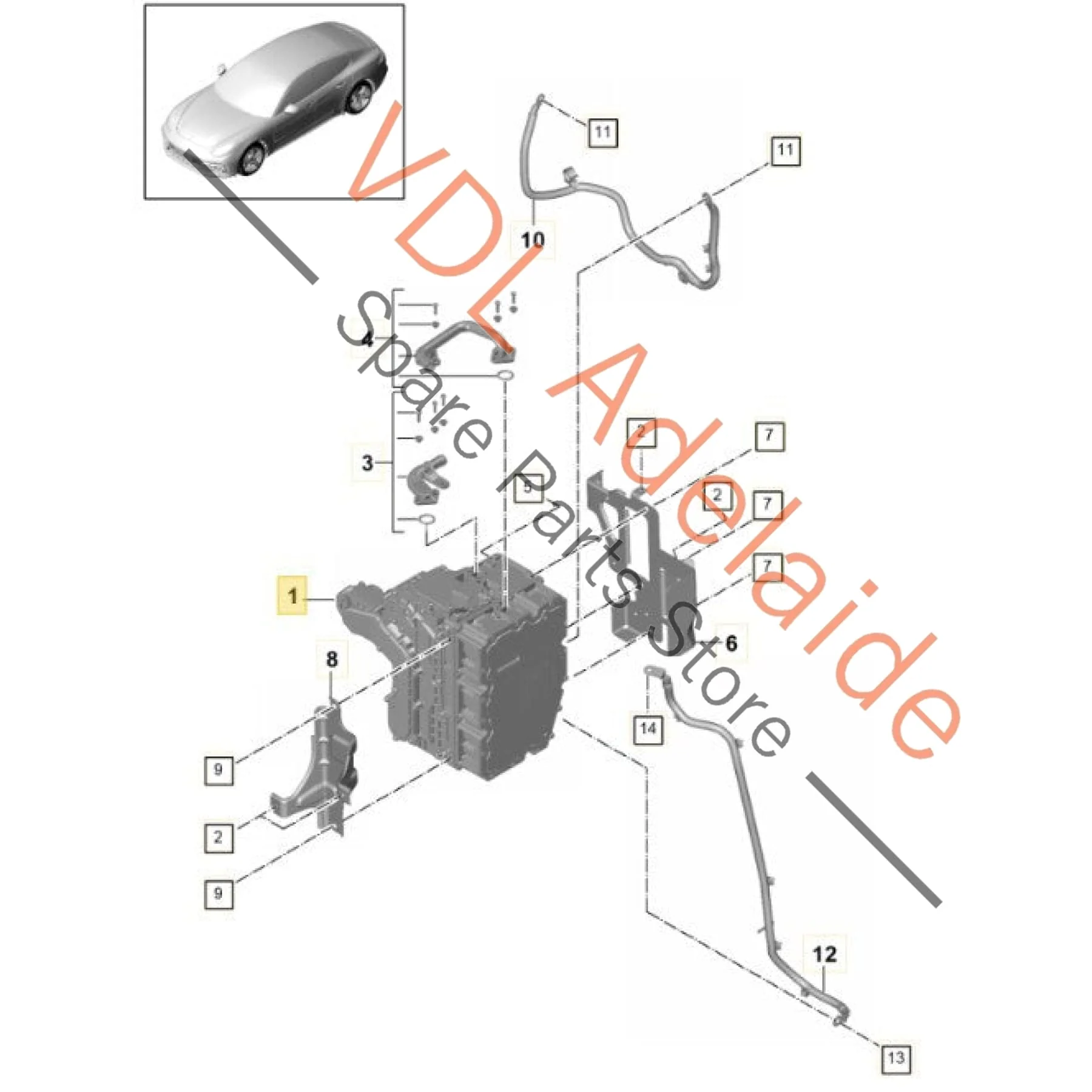 Power & Control Module Electric Drive Battery Inverter Panamera Hybrid 971 2018-22 971907079J 971907170P 971907170E - Image 2