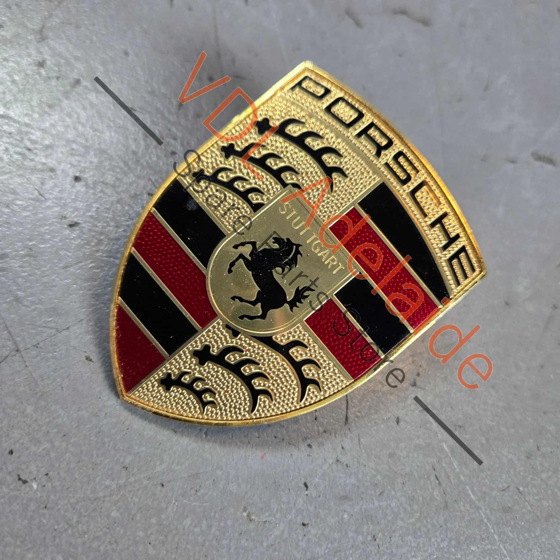 Porsche Bonnet Badge Emblem Gold 9P1853601 Cayenne 911 Boxster Macan - Image 2