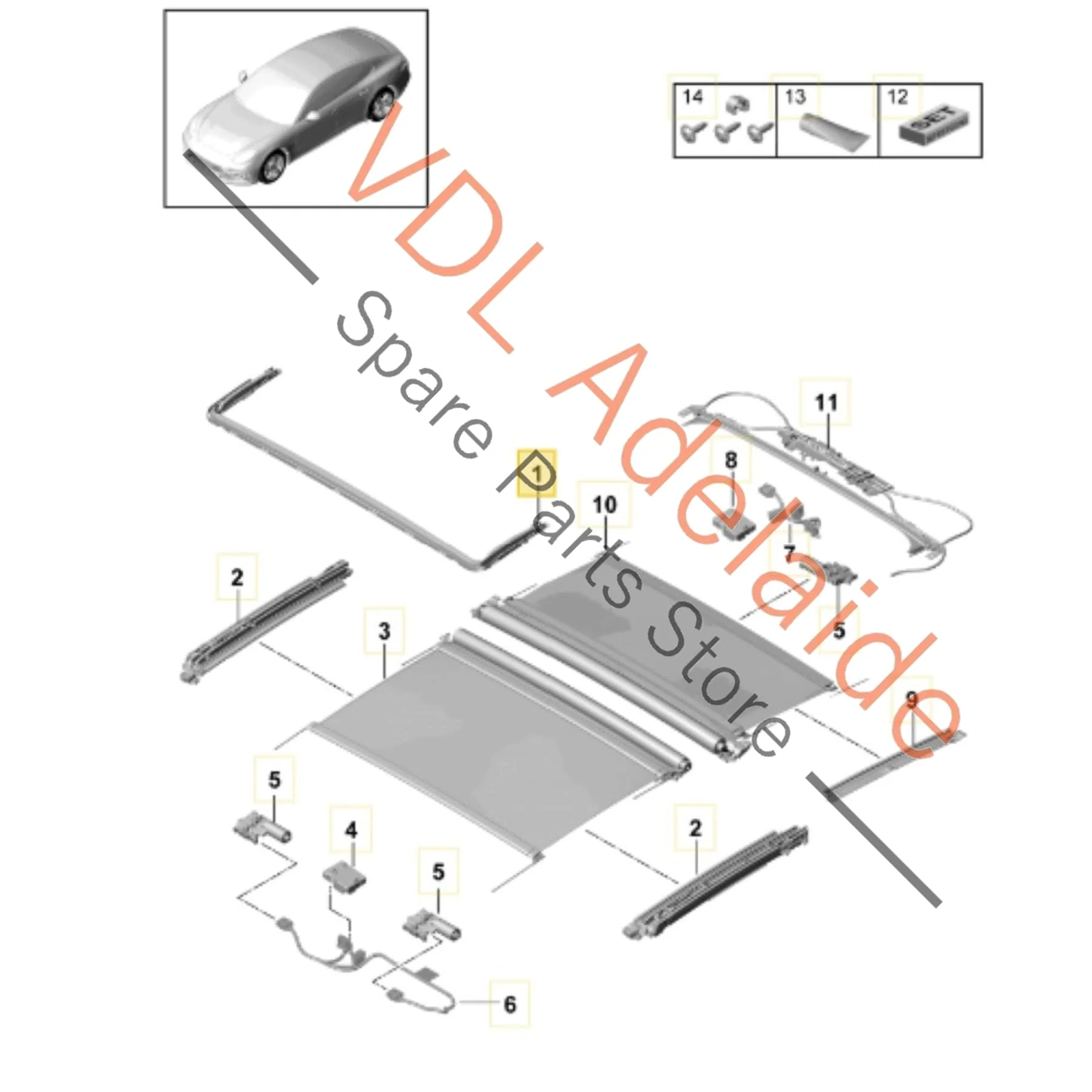 Porsche Panamera 971 Sunroof Wind Deflector Screen 971877651 - Image 2