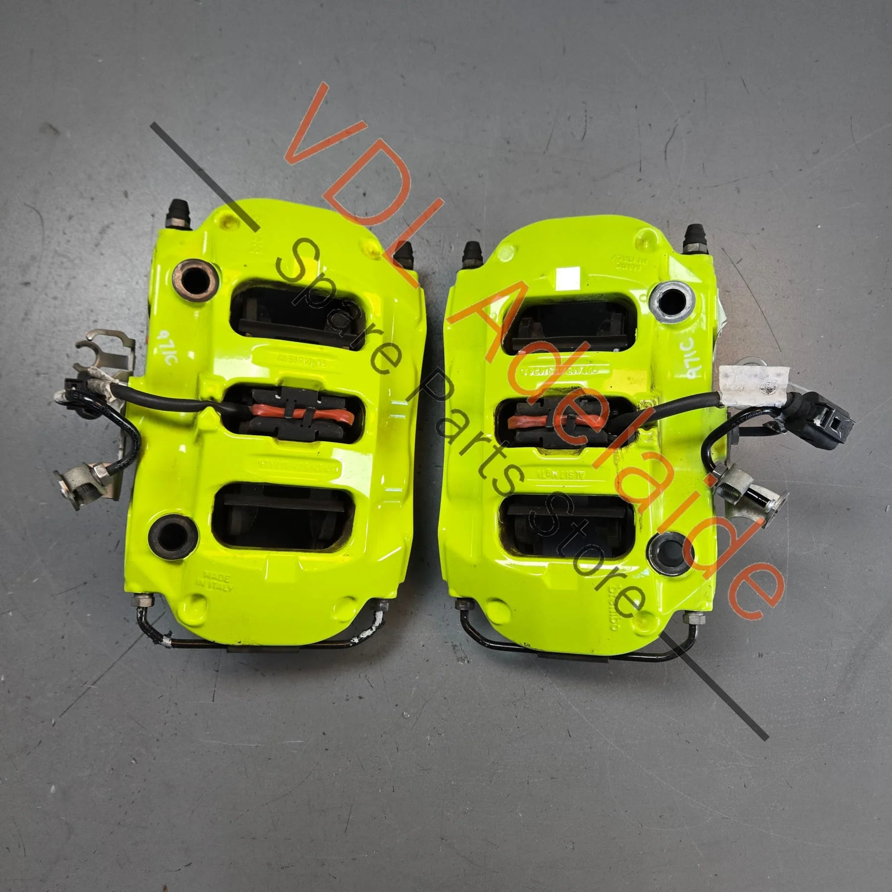Porsche 4 Piston Brembo Rear Brake Caliper Set Acid Green Suit 365mm rotor 19in - Image 3
