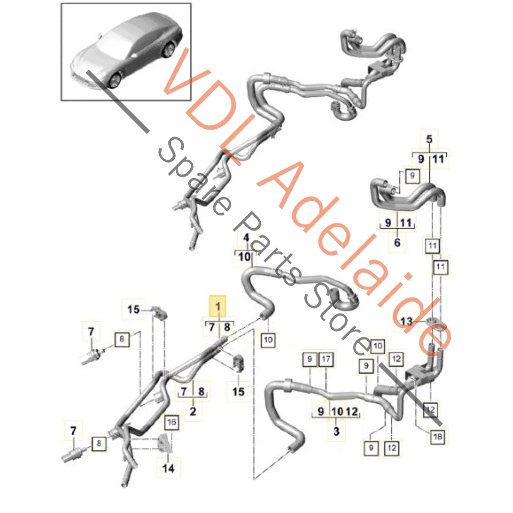 Porsche Panamera 971 Coolant / Refrigerant Pipe Hose 971820440A - Image 2