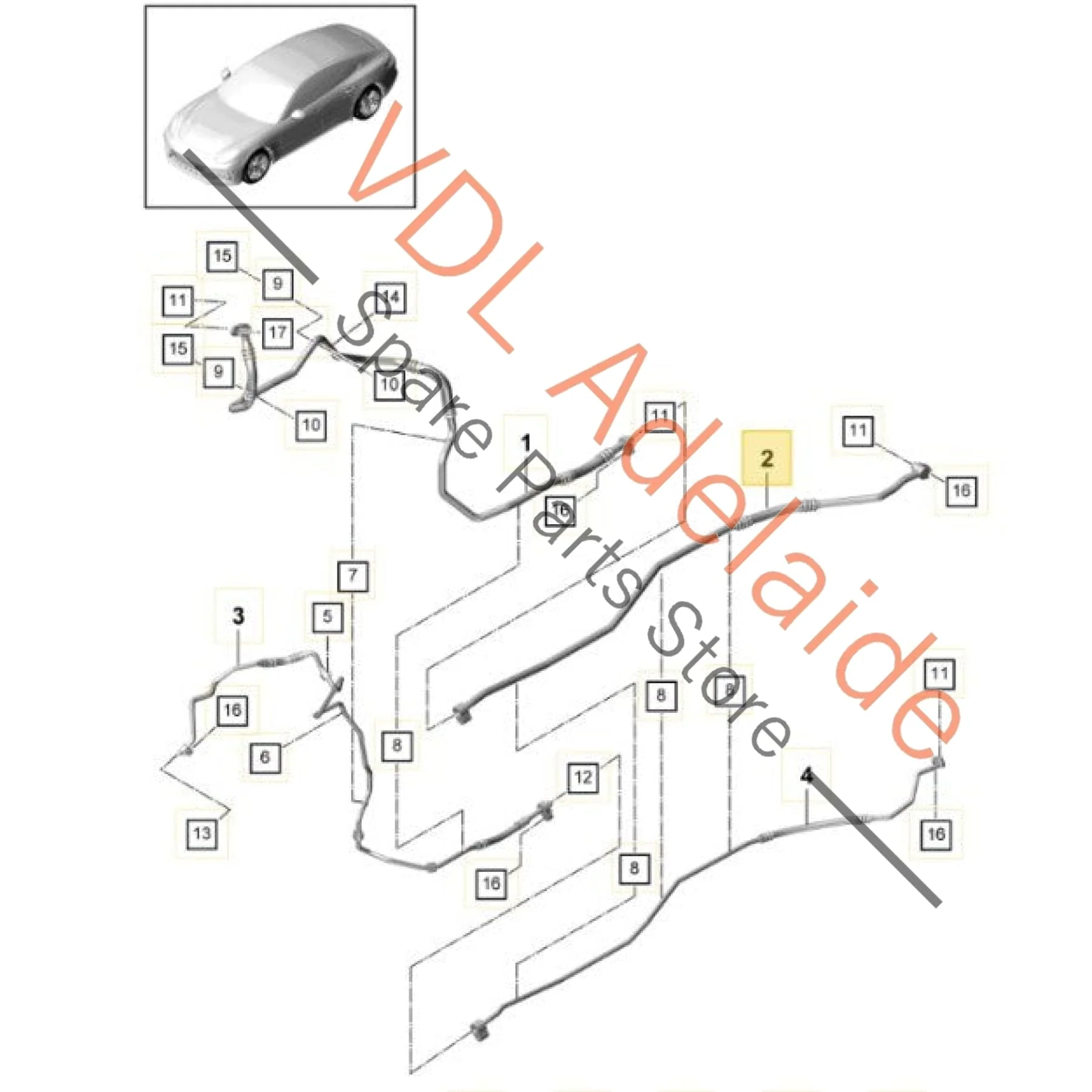Porsche Panamera 971 Coolant Pipe 971121084E - Image 2