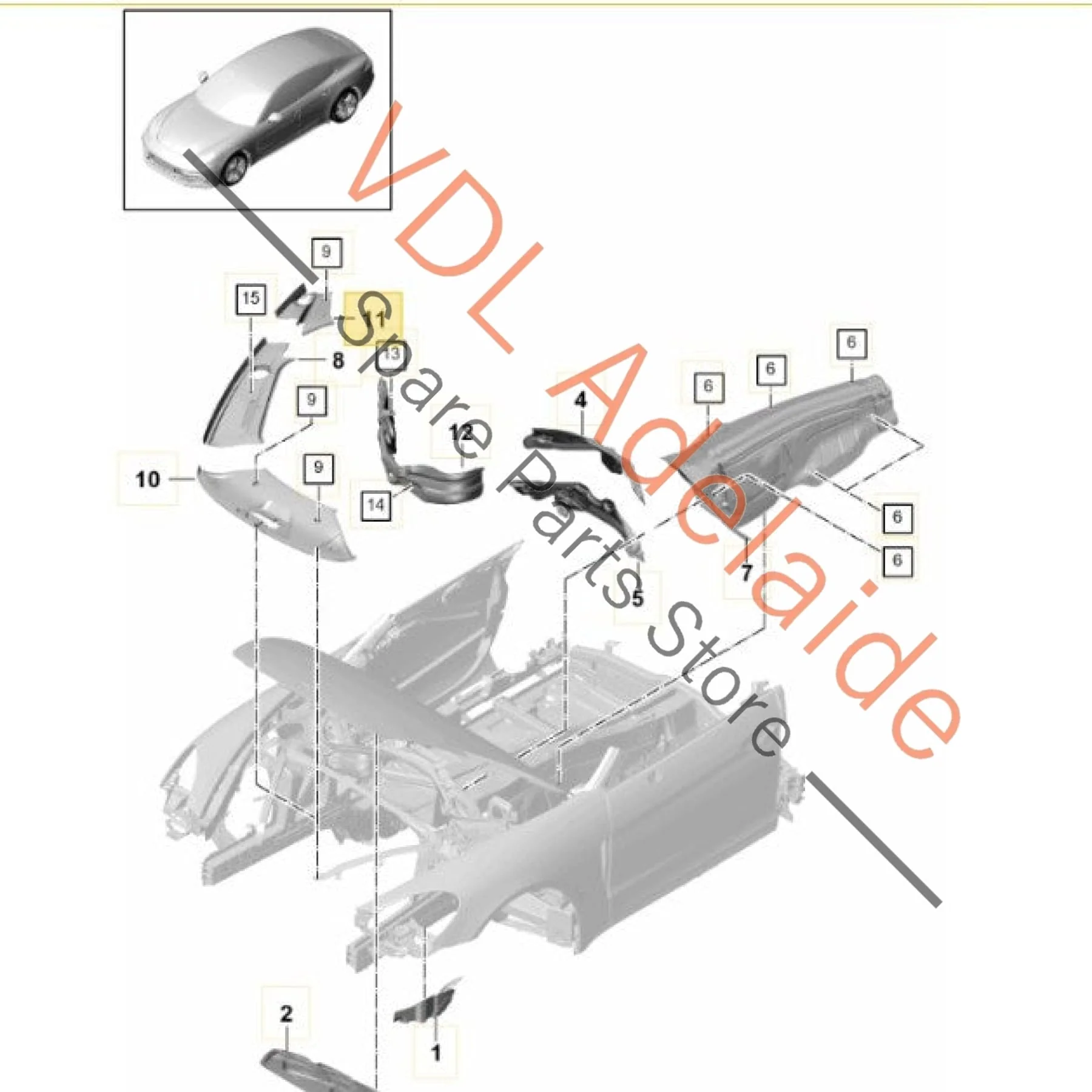 Porsche Panamera 971 Engine Bay Trim Top Left 971805283 - Image 2