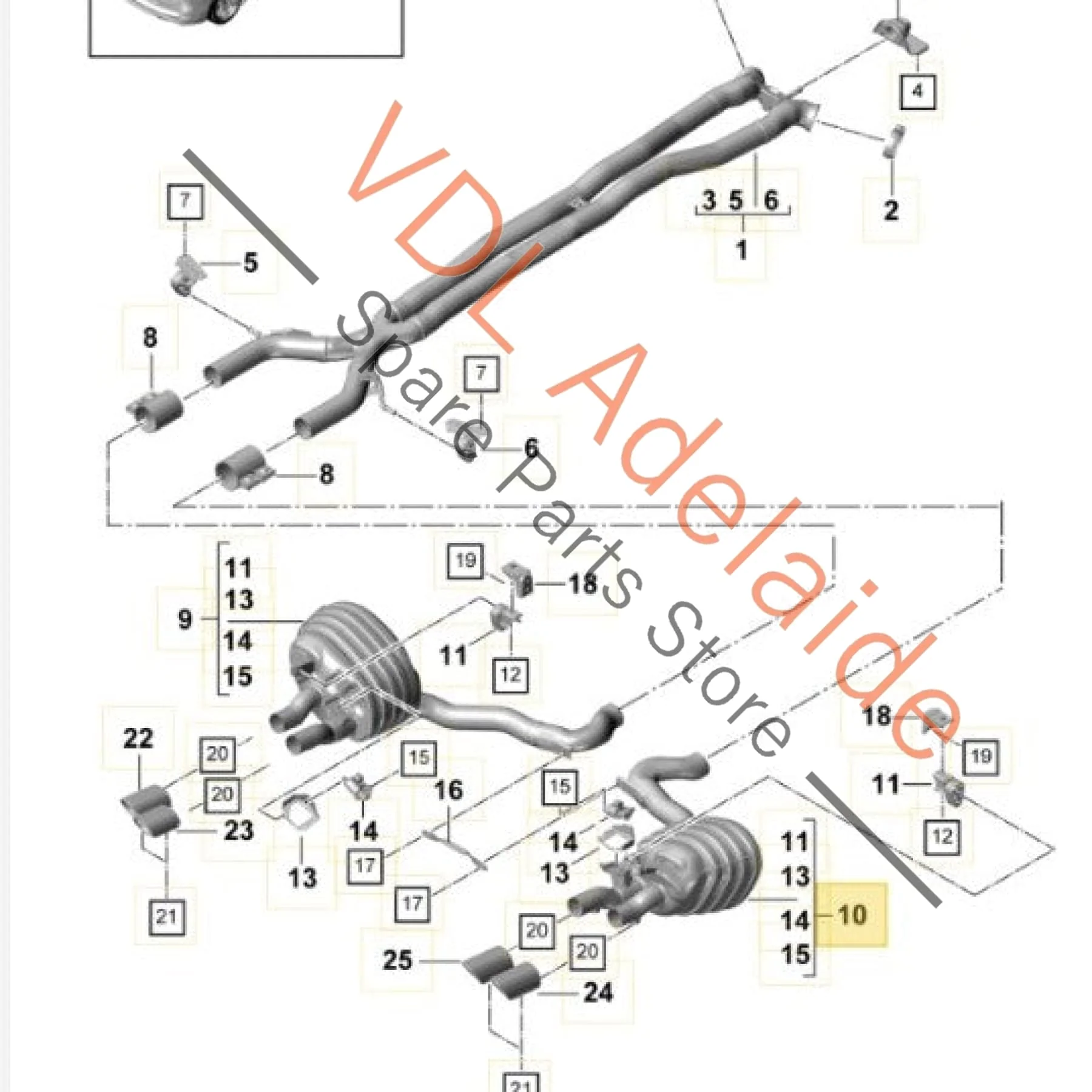 Porsche Panamera 971 Rear Right Muffler 971253608AY 971253608 - Image 2