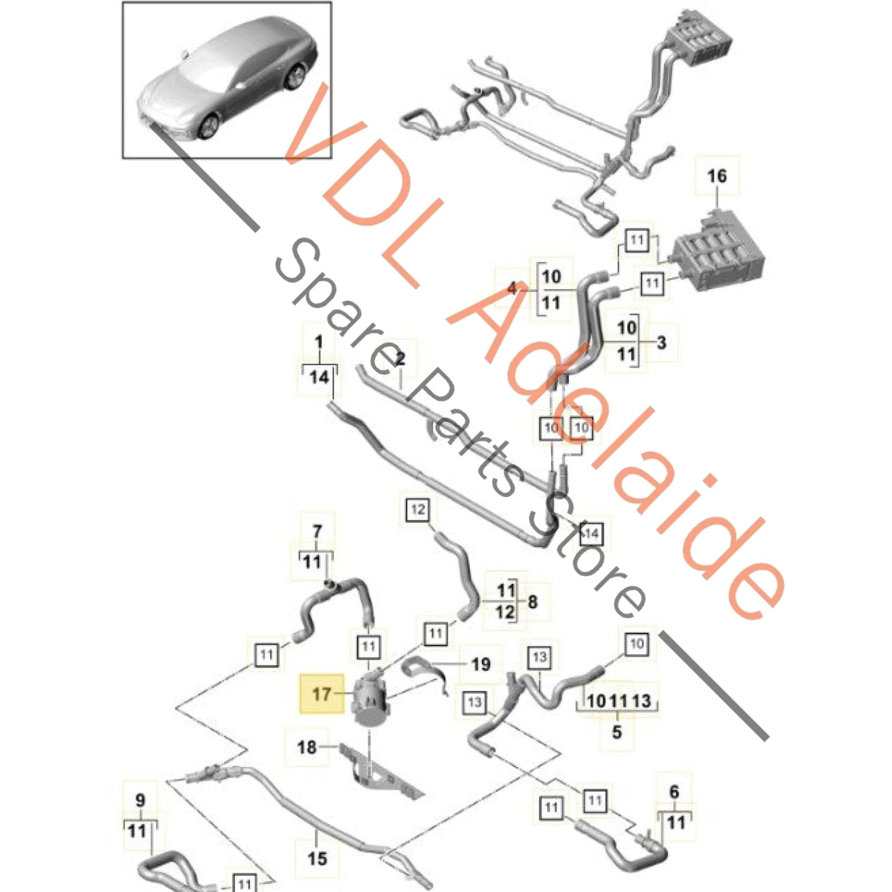 Porsche Audi VW Auxiliary Electric Water Pump 80A965567 PAC965567A - Image 3