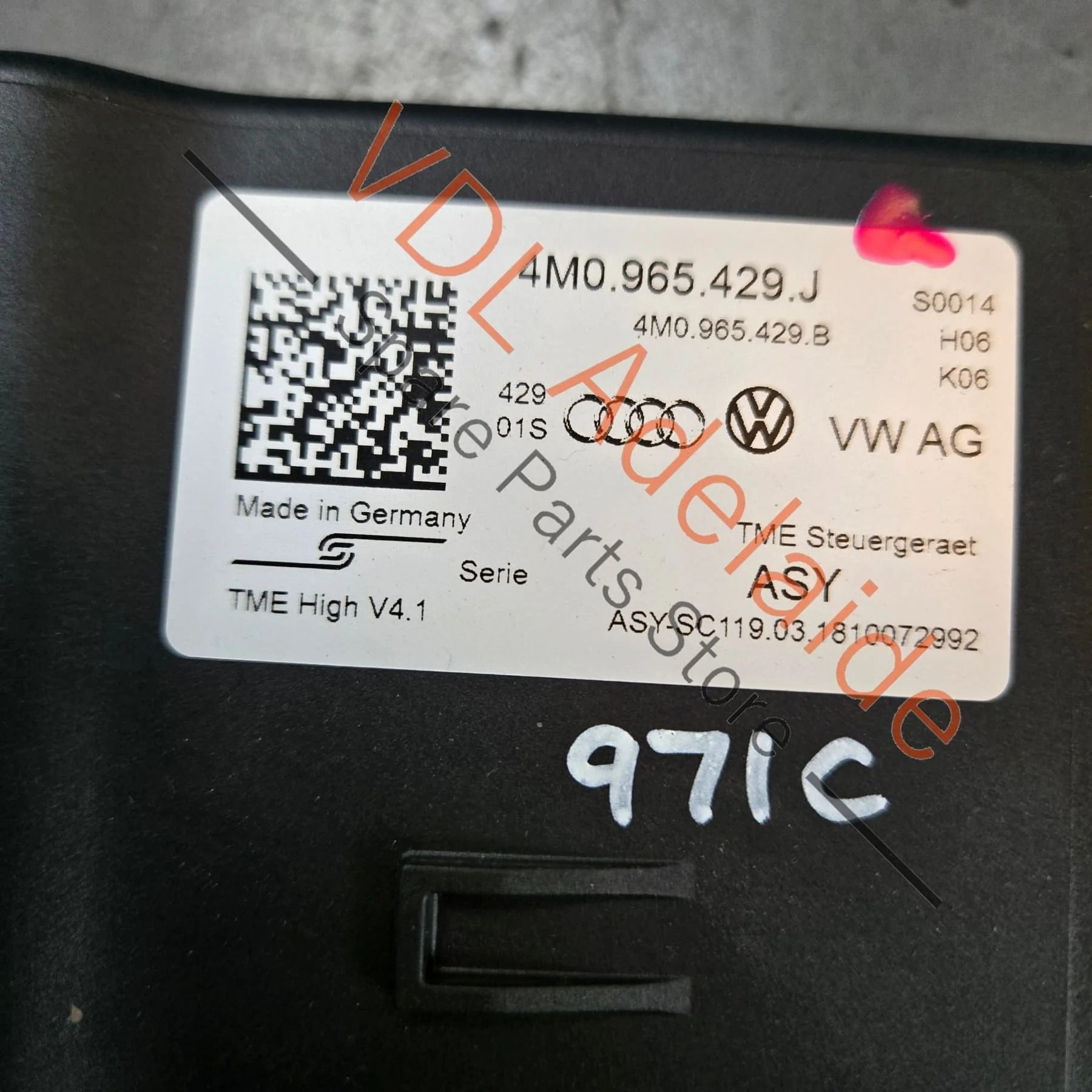 Porsche Panamera Thermal Management Control Module TME 4M0965429J PAB965429 - Image 2