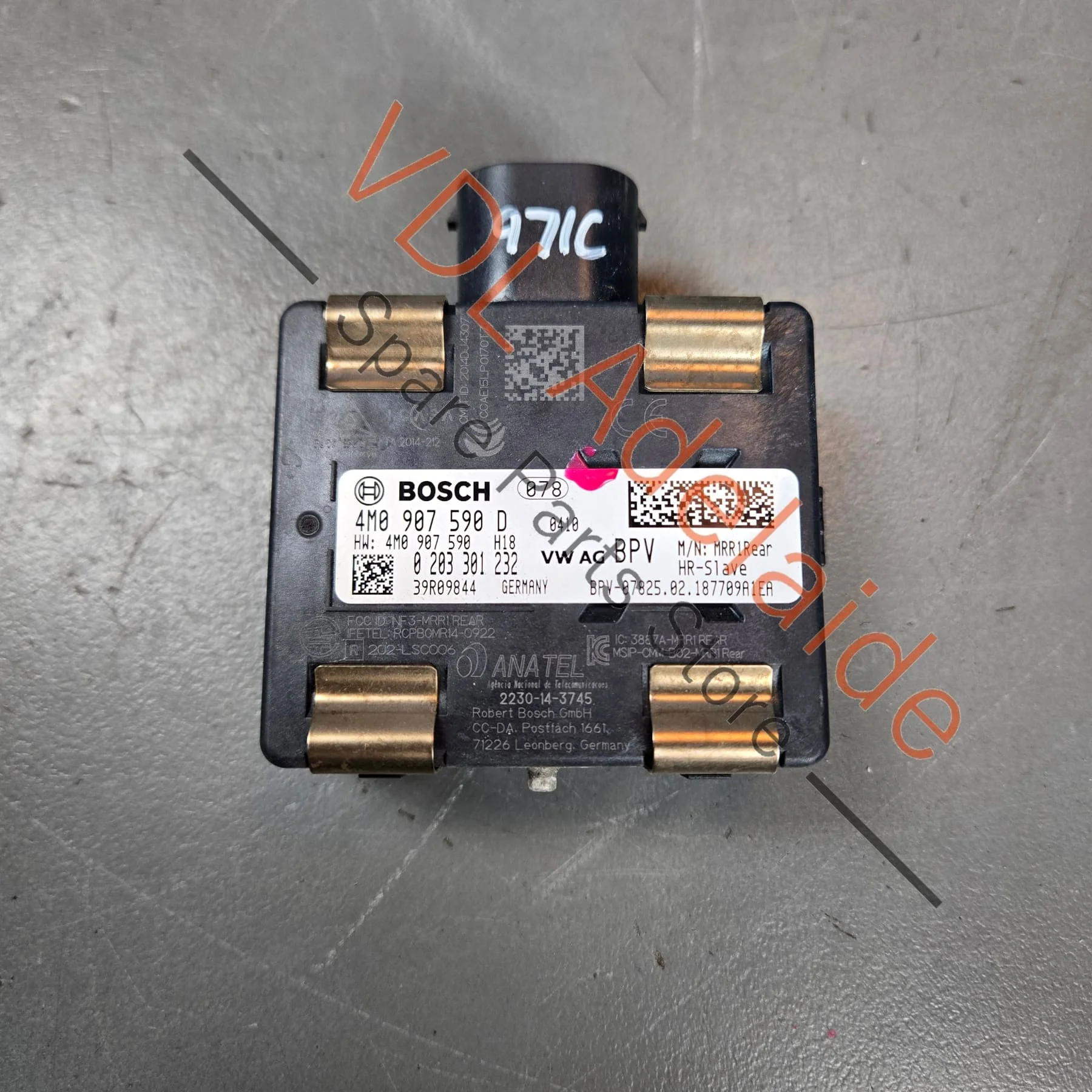 Porsche Audi Volkswagen Rear Lane Change Assist Radar Sensor 4M0907590D Slave PAB907590 PAB907590B