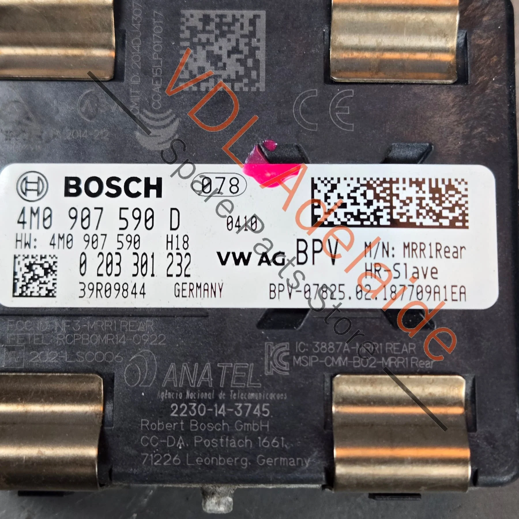 Porsche Audi Volkswagen Rear Lane Change Assist Radar Sensor 4M0907590D Slave PAB907590 PAB907590B - Image 2