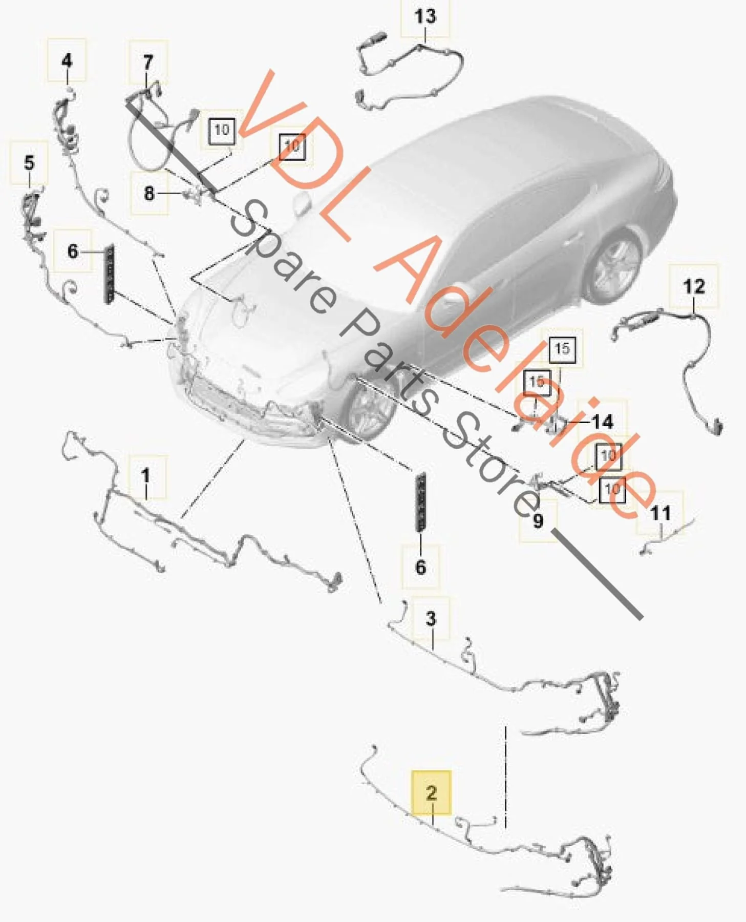 Porsche Panamera 971 Wire Set Part Section Wiring Harness 971972155 971972155E - Image 2