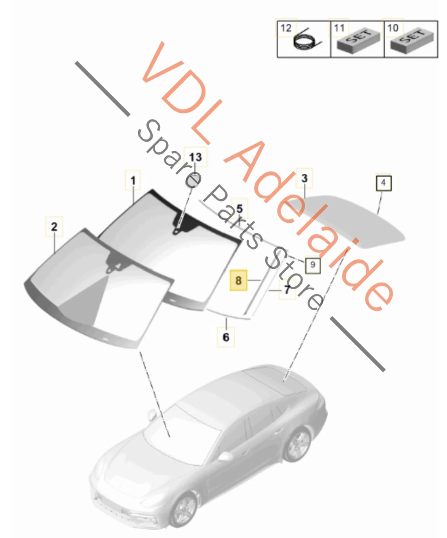 Porsche Panamera 971 Windscreen Water Deflector Strip Trim Left 971854335B 971854335D - Image 2