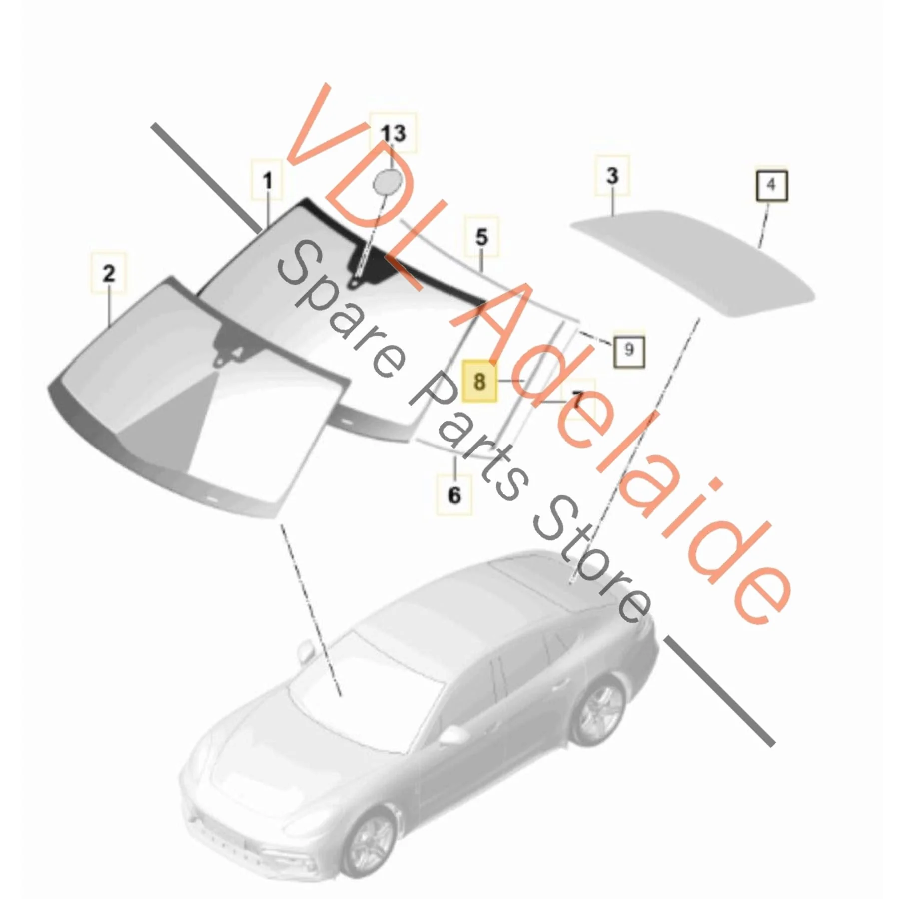 Porsche Panamera 971 Windscreen Water Deflector Strip Trim Right 971854336B 971854336D - Image 2