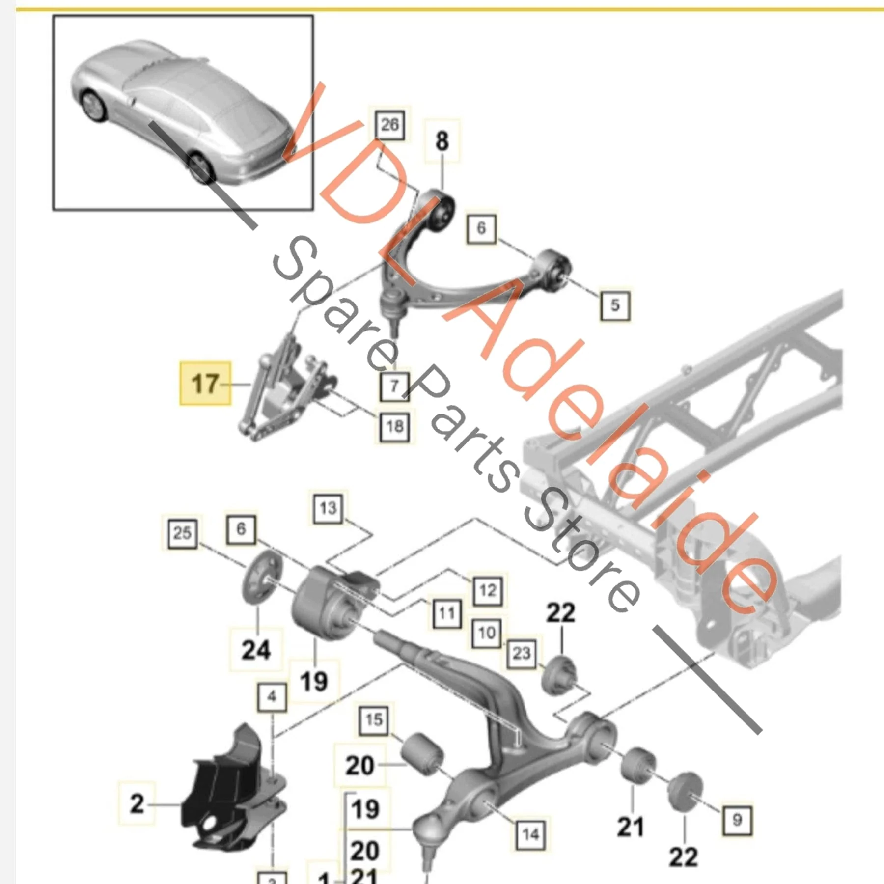 Porsche Panamera 971 Left Front Suspension Level Sensor 971616213B - Image 2