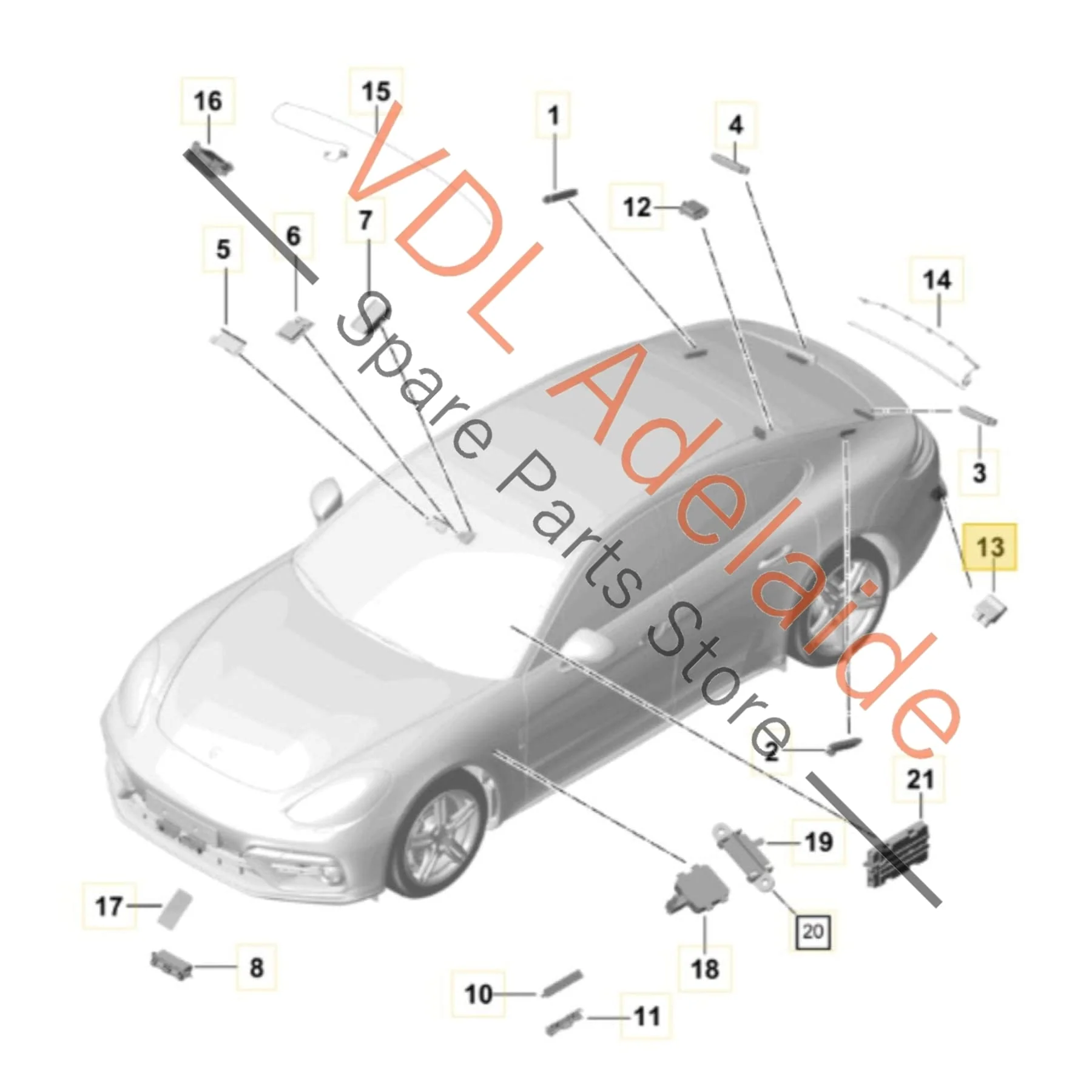 Porsche Rear Bumper Motion Sensor for Auto Tailgate Opening 9A796224300 3G0962243B - Image 2