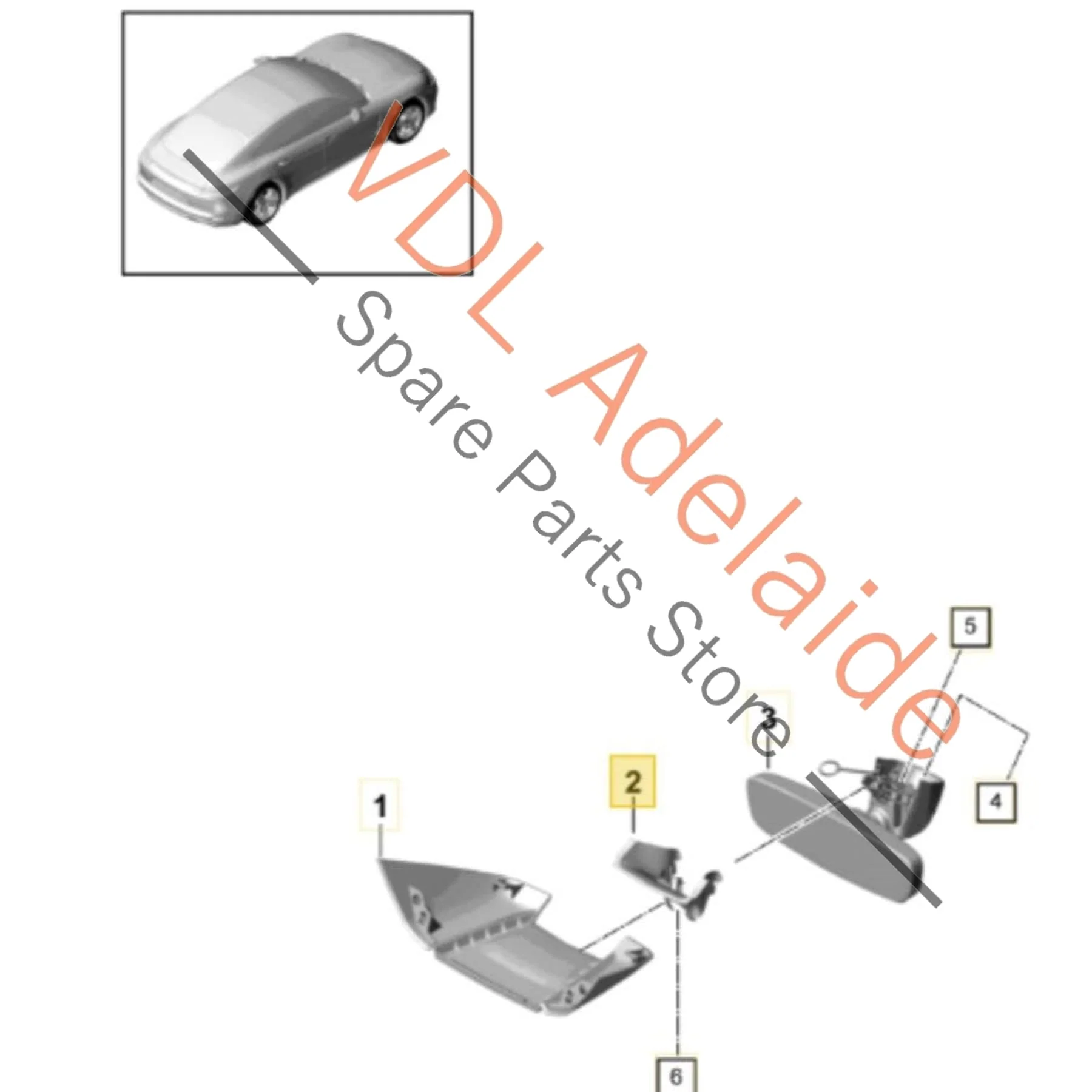 Porsche Panamera Interior Mirror Windscreen Trim 971857593A - Image 2