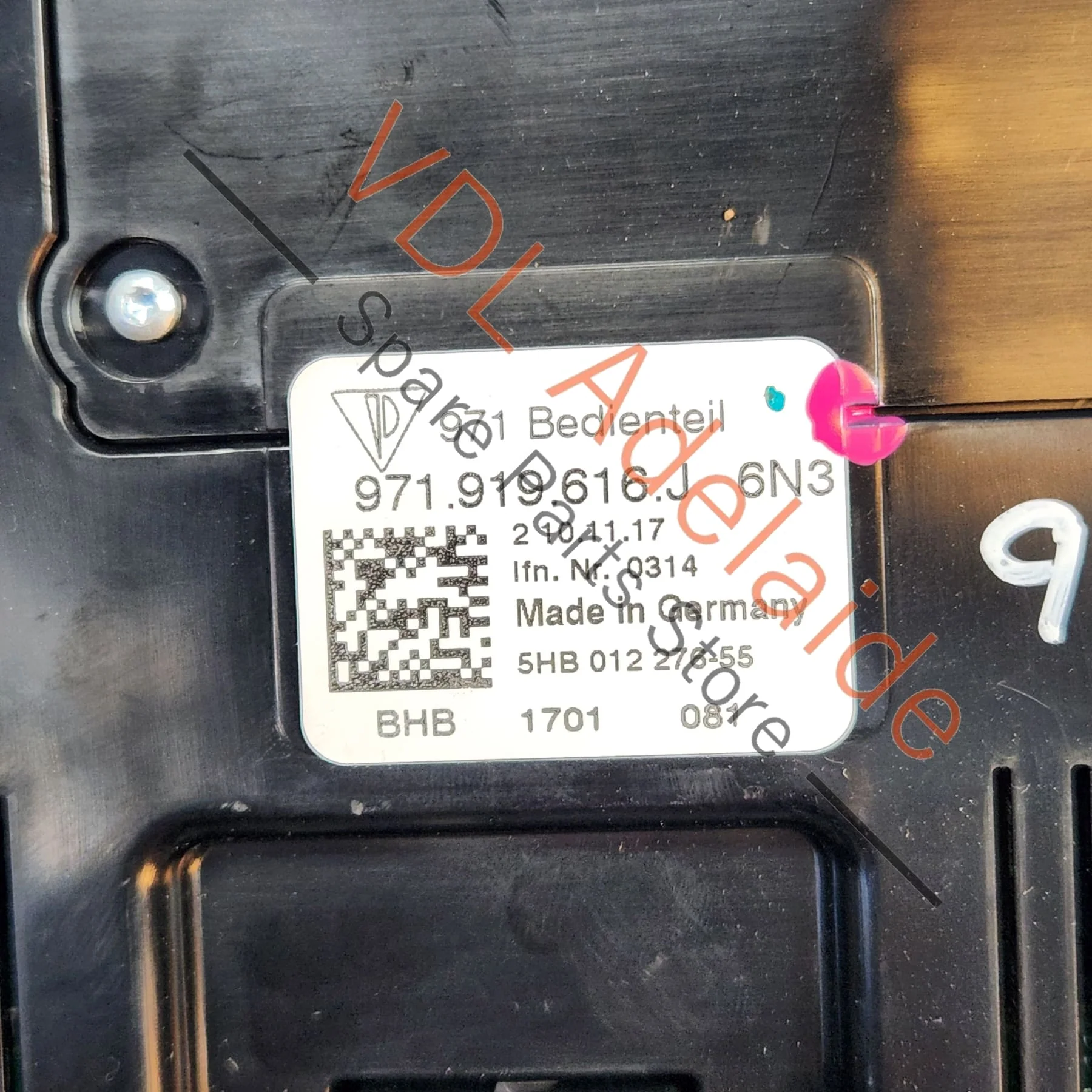 Porsche Panamera 971 Rear AC Media Screen Switch Control Panel 971919616J - Image 8