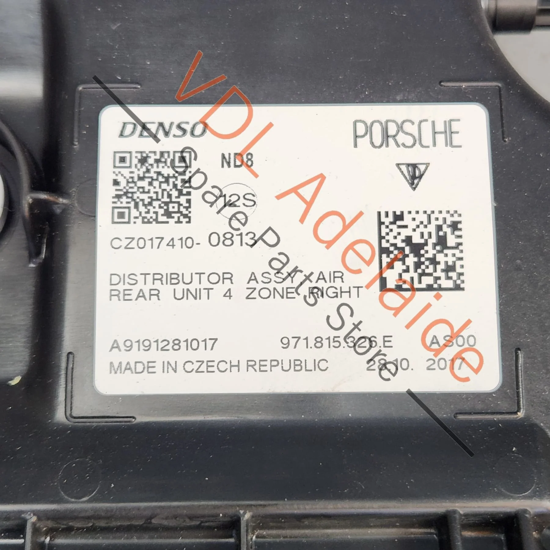 Porsche Panamera Rear Passenger Air Conditioning Heating Duct Solenoid Right 9A781532601 971815326E - Image 3
