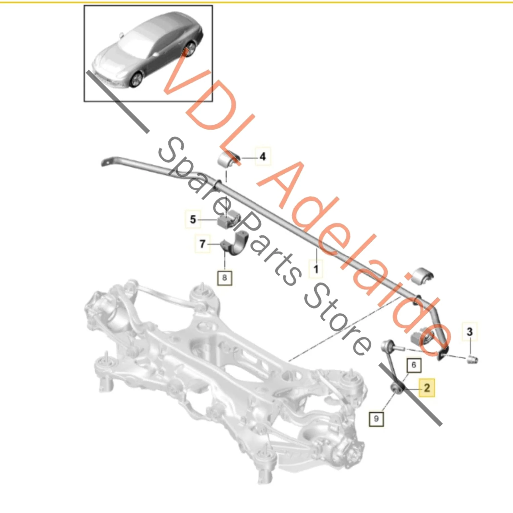 Porsche Panamera 971 Rear Anti Roll Swaybar Connecting Rod Coupling Link Set Pair 971511467D 971511467F - Image 2