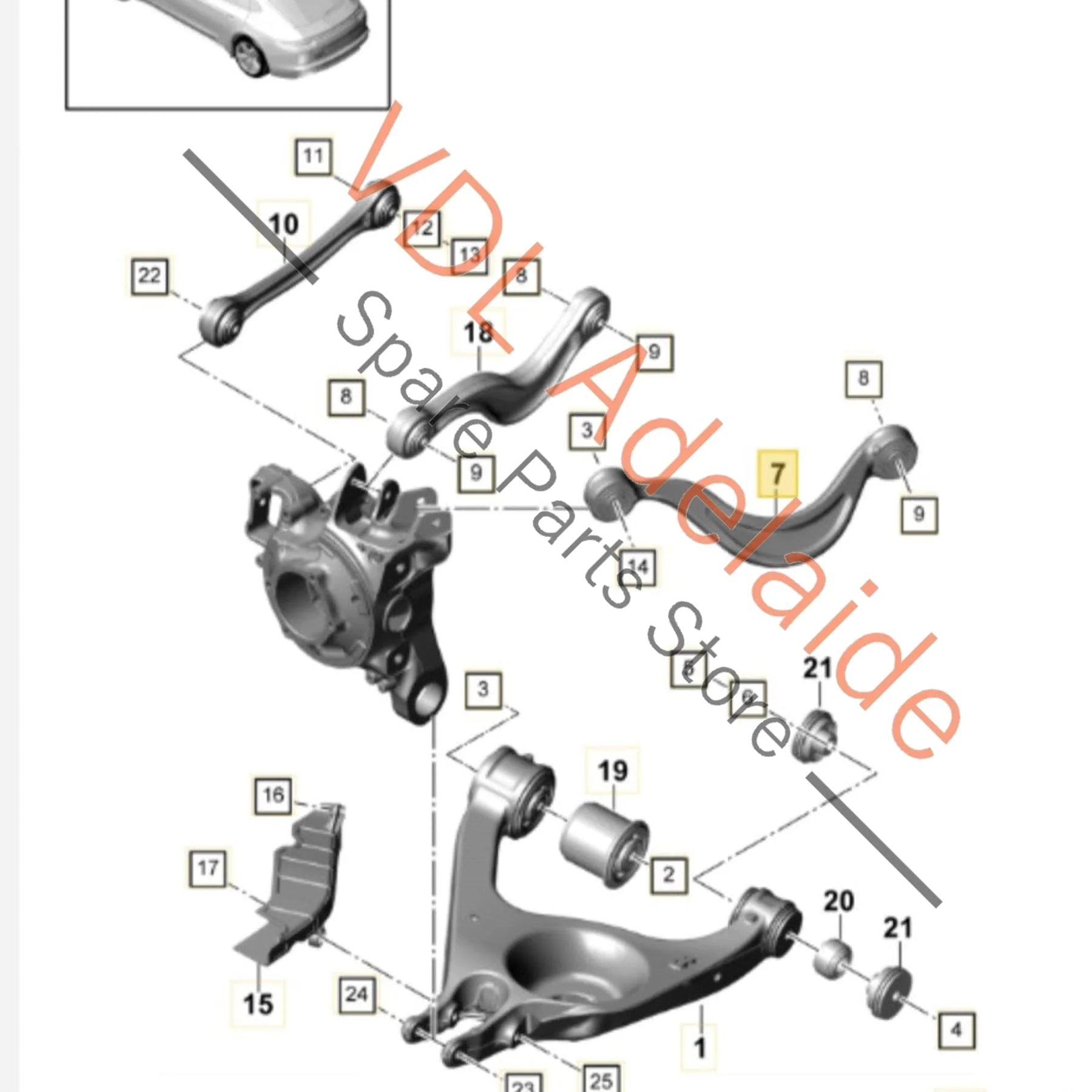 Porsche Panamera 971 Left LHS Rear Upper Suspension Track Control Arm 971505397 971505361 - Image 2