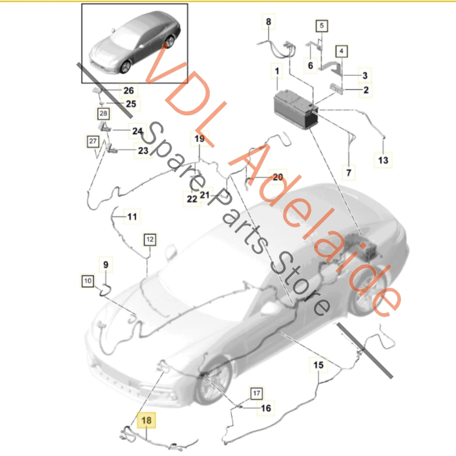 Porsche Panamera 971 Power Steering Rack Wiring Harness Cable 973971111 973971111B - Image 2