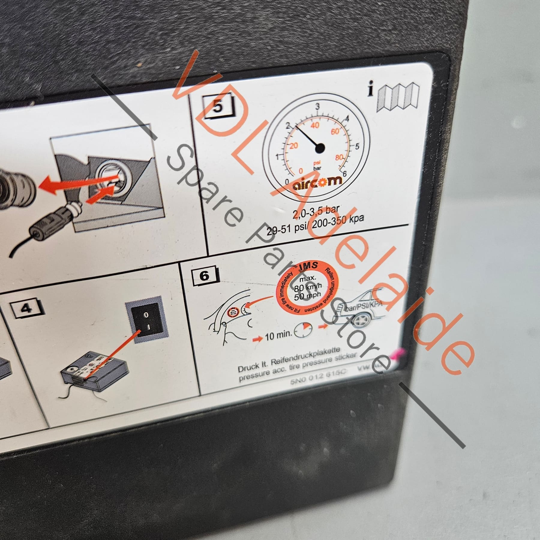 Porsche Emergency Flat Tyre Compressor Pump PAD012615B - Image 2