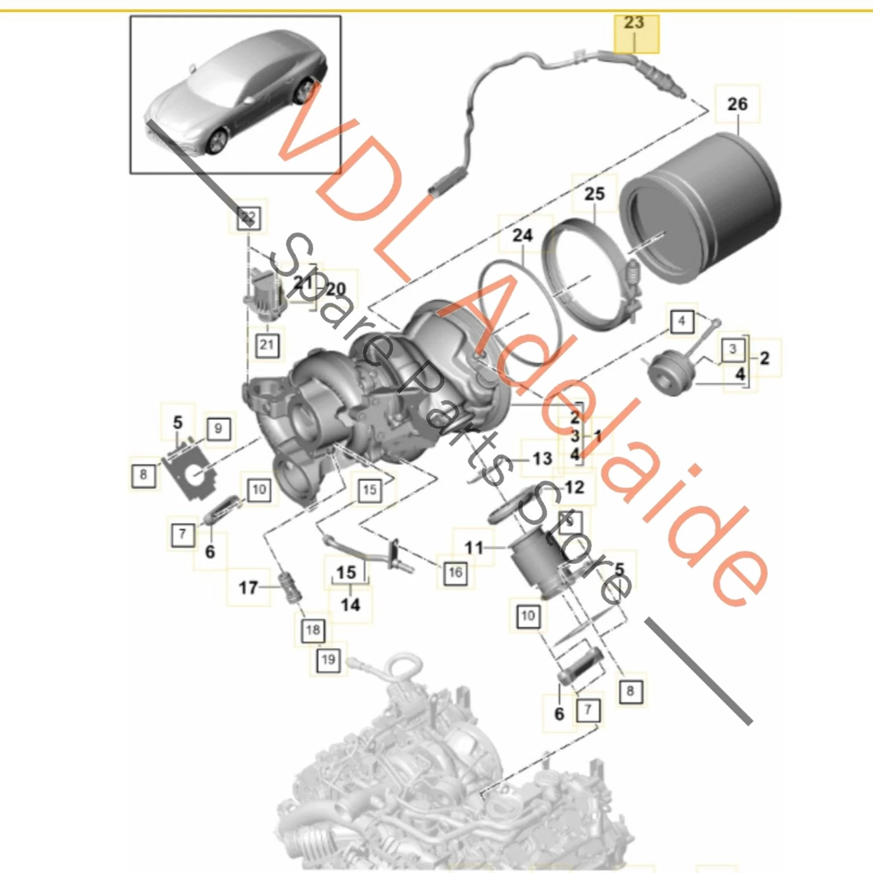 Porsche Exhaust Lambda Probe Oxygen Sensor Before Cat PAC906265B 9A790626520 971906265M - Image 2