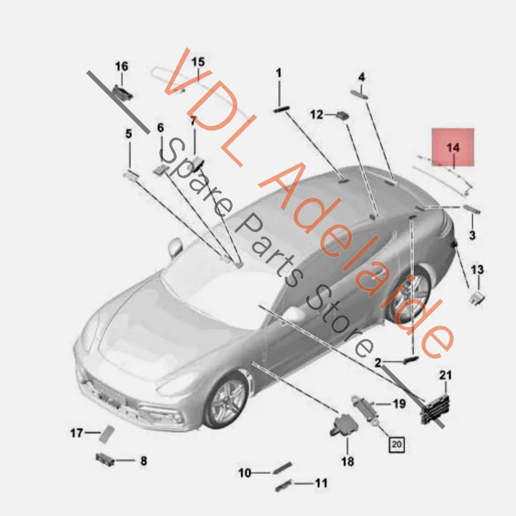 Porsche Panamera Sensor Harness For Boot Lid Virtual Pedal 971962253A - Image 2