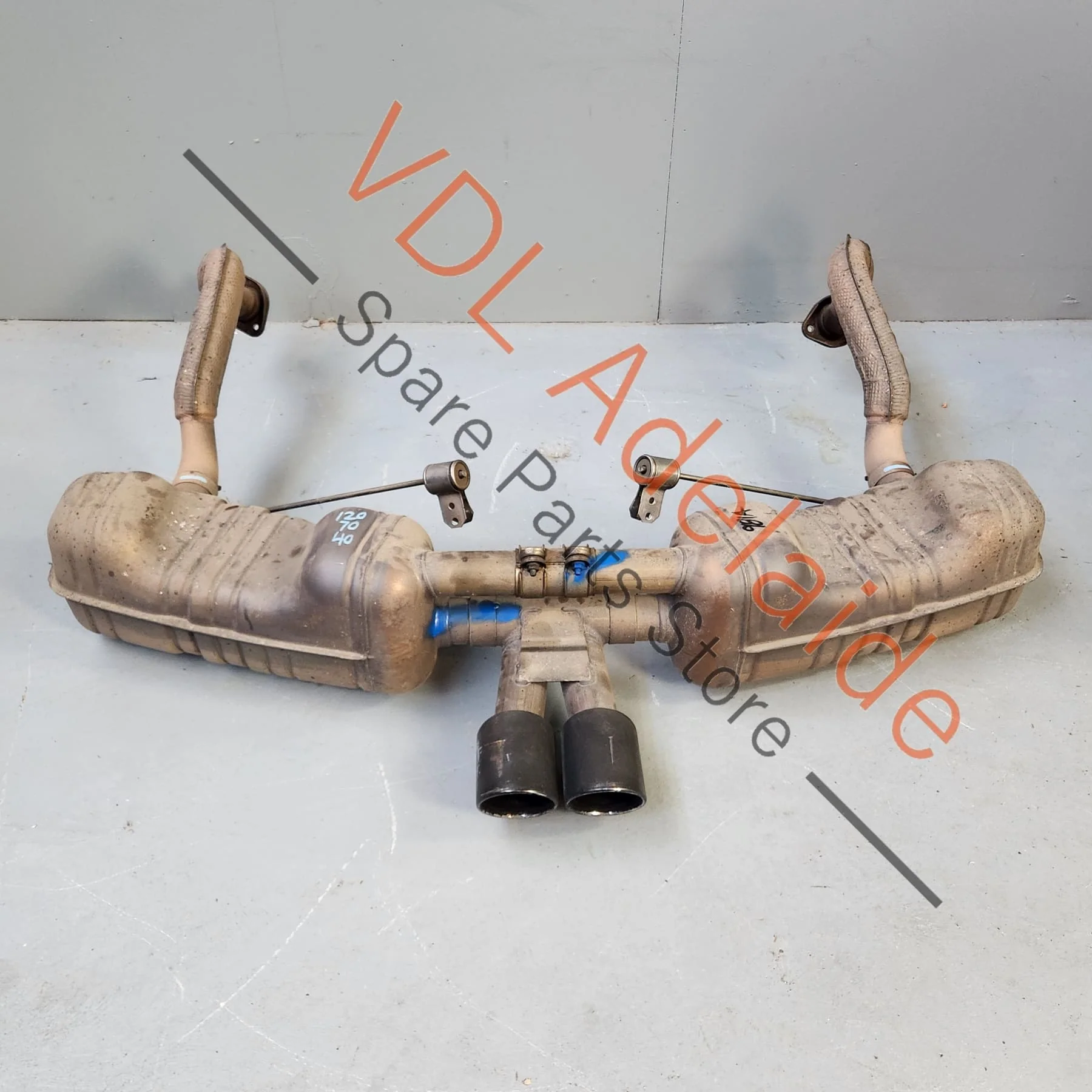 Porsche 981 Cayman Boxster Sport Exhaust Genuine OEM 98111196102 98111123201 98111123101