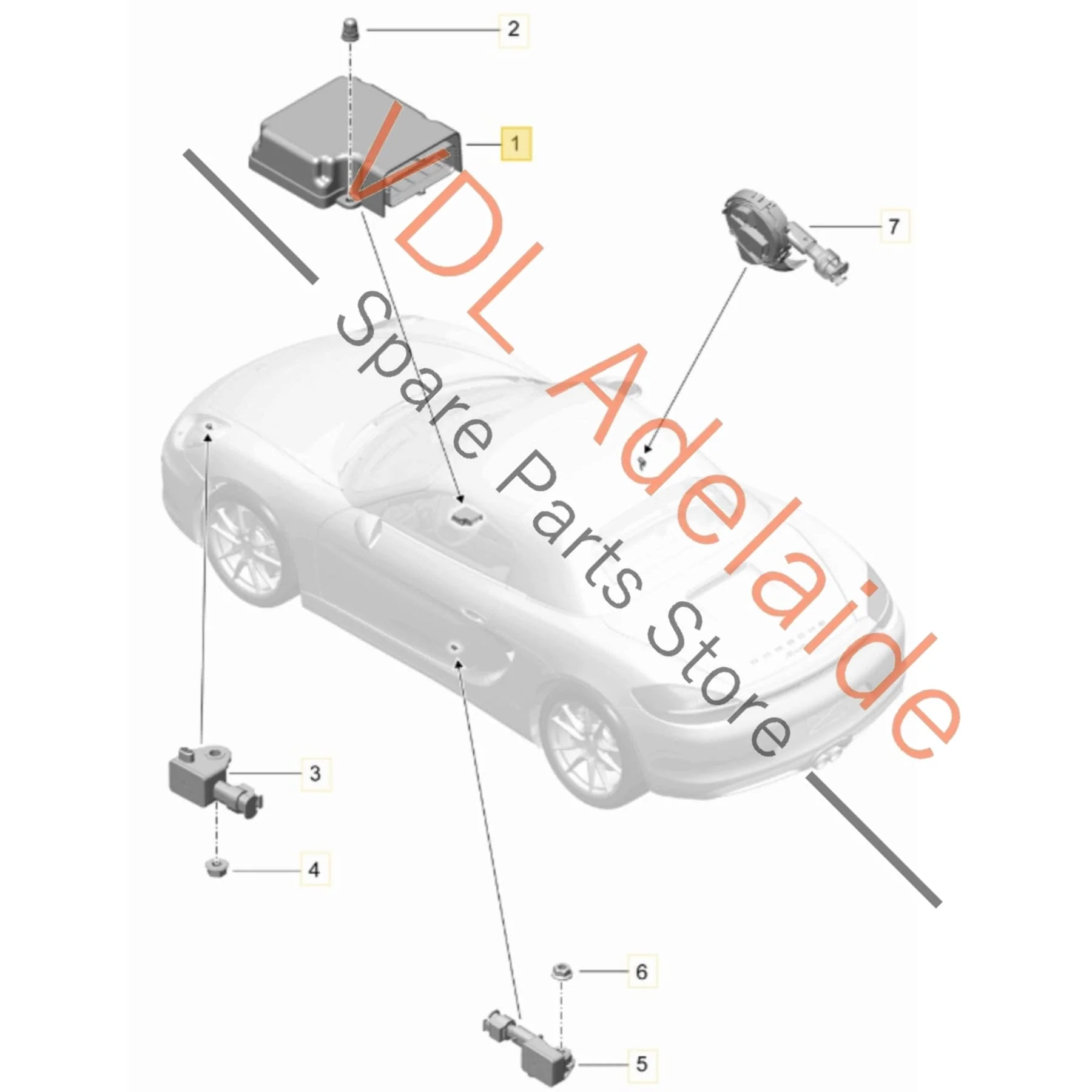 Porsche Boxster 981 Central Airbag Control Unit 99161820103 - Image 2