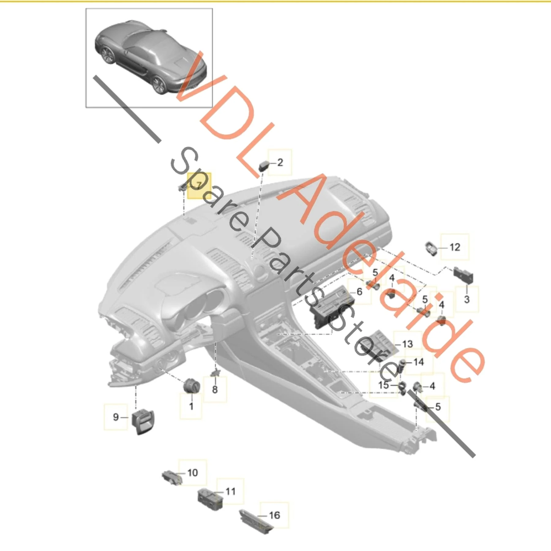 Porsche Boxster Sunlight Light Sensor 99165324301 - Image 2