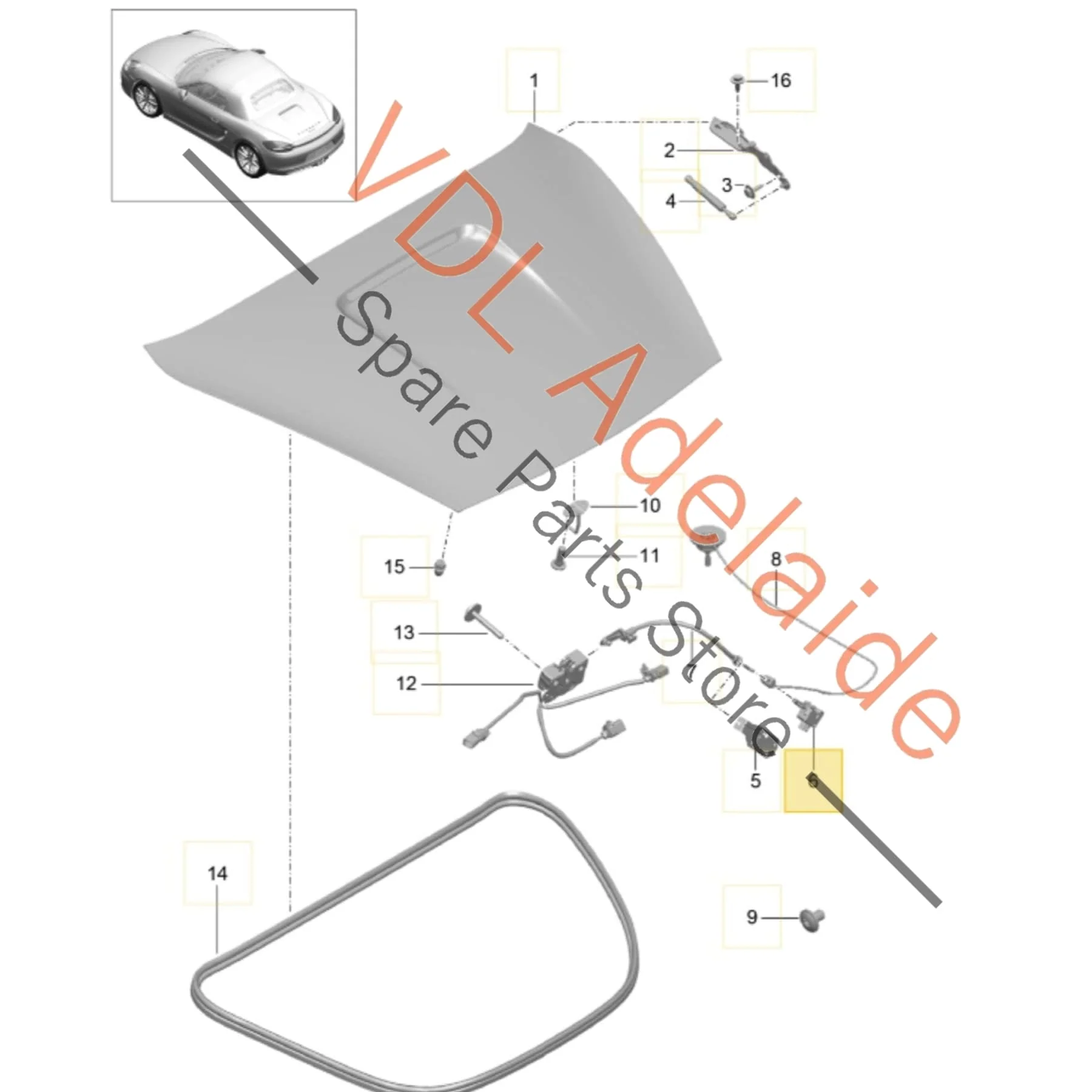 Porsche Boxster 981 Rear Hatch Trunk Boot Lid Release Actuator Lock 98162411800 - Image 2