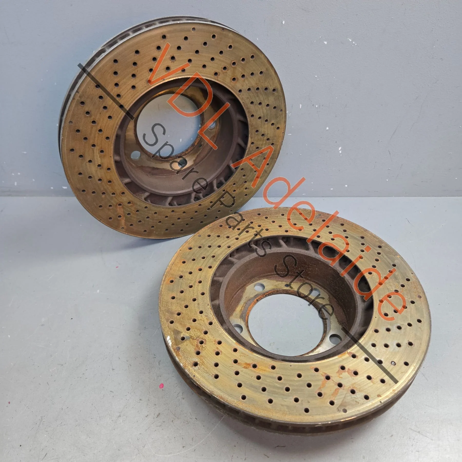 Porsche Boxster Cayman Front Brake Disc Rotor Pair 98135140101 315mm x 28mm Vented & Drilled - Image 2