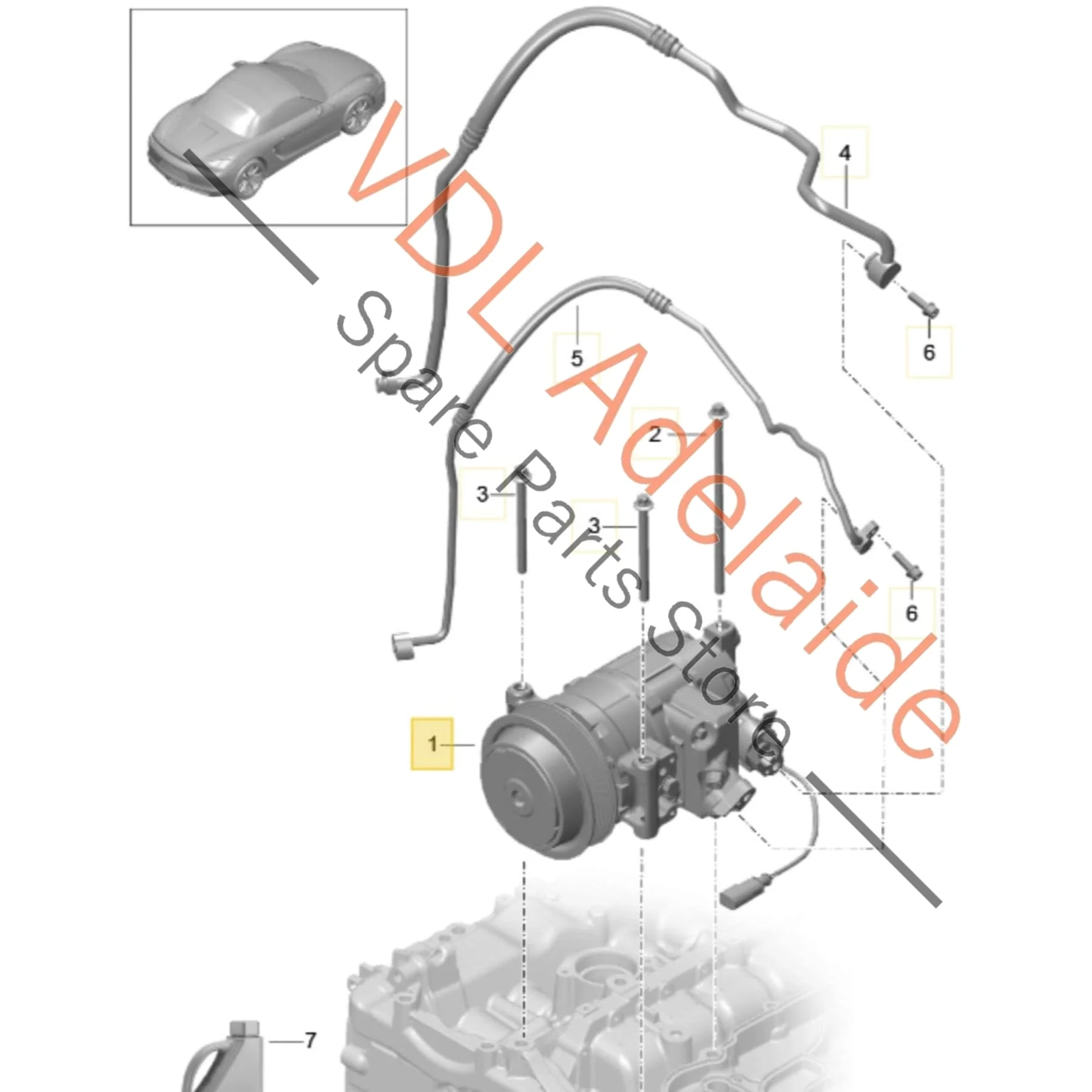 Porsche Cayman Boxster AC Air Conditioning Compressor 9A112601105 - Image 2