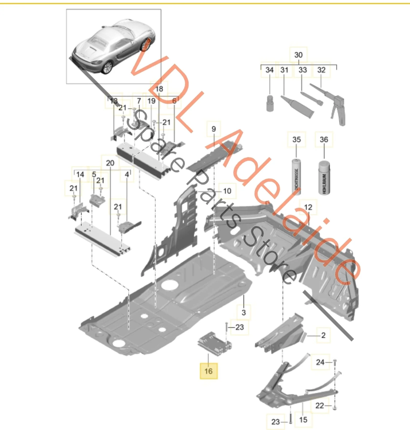 Porsche Boxster Cayman Tunnel Cross Member Brace Bracket 98150463300 - Image 2