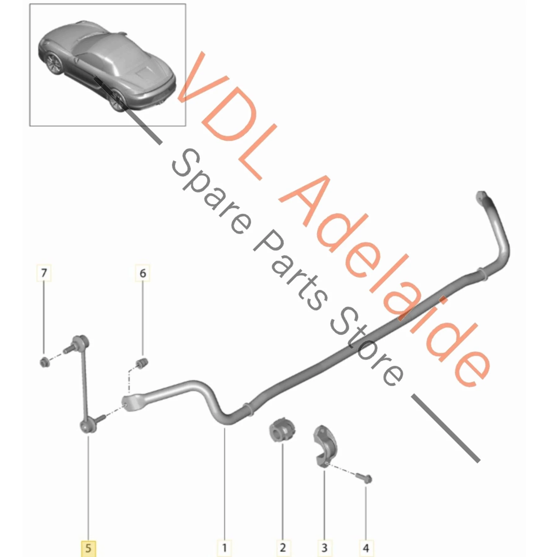 Porsche 911 Boxster Cayman Rear Anti Roll Swaybar Linkage Link Set 99734306904 99734307004 - Image 2