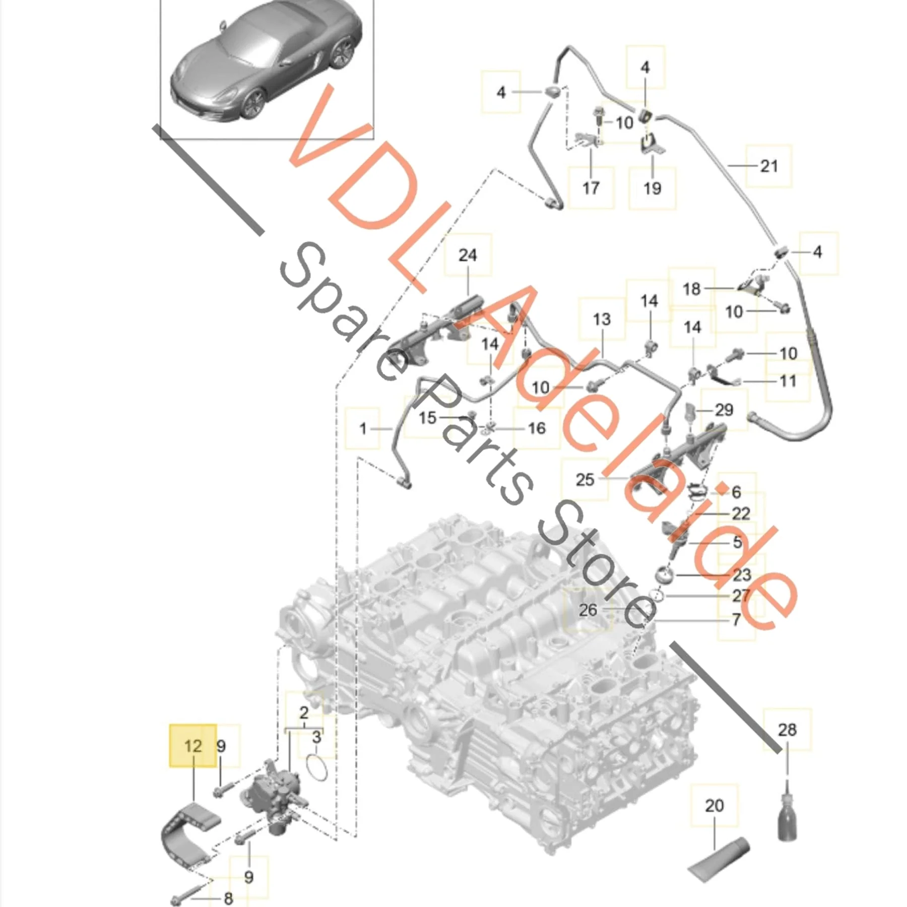 Porsche Boxster Cayman HPFP High Pressure Fuel Pump Protection Bracket 9A111088000 - Image 2