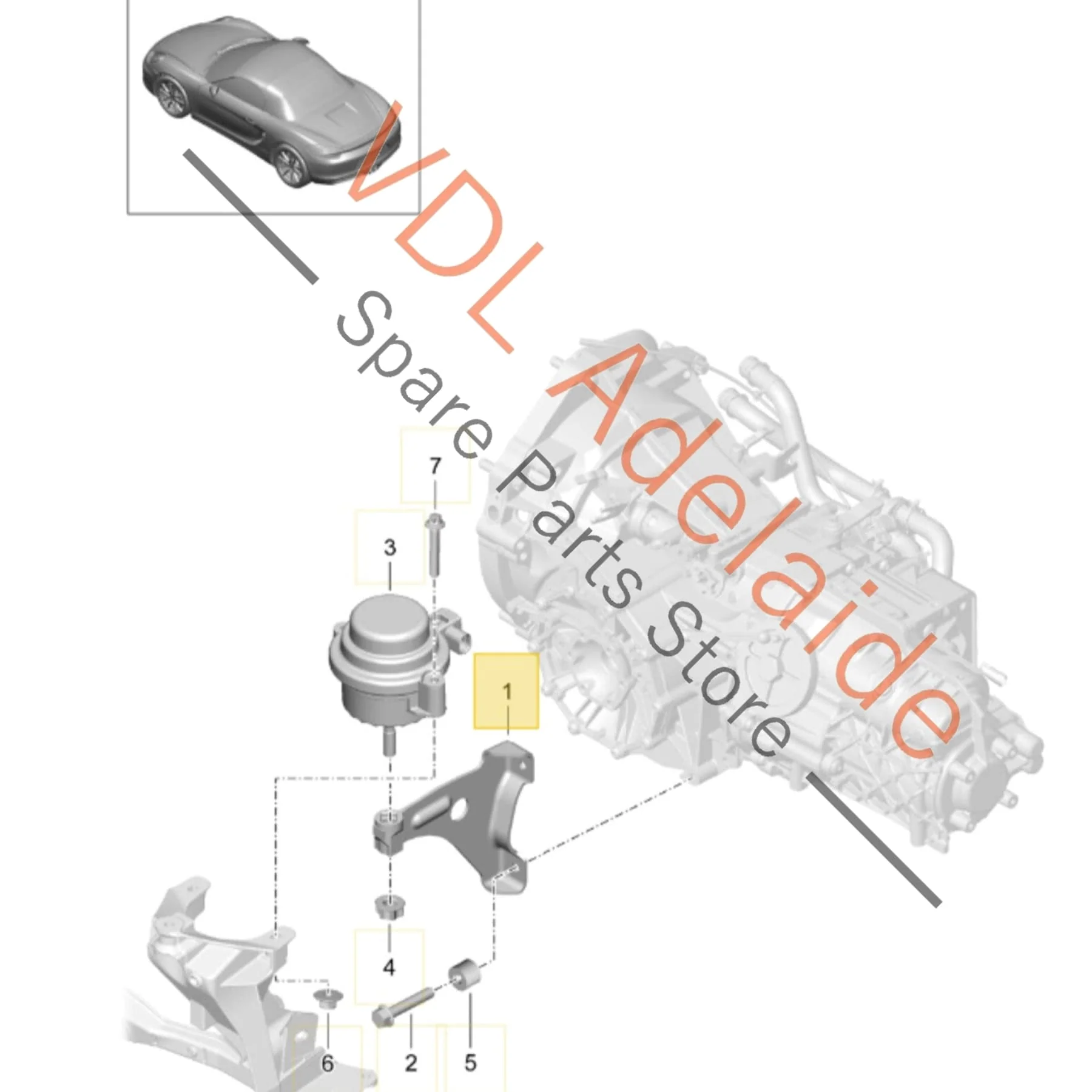 Porsche Cayman Boxster Left Side Engine Mount Bracket 98137519500 - Image 2