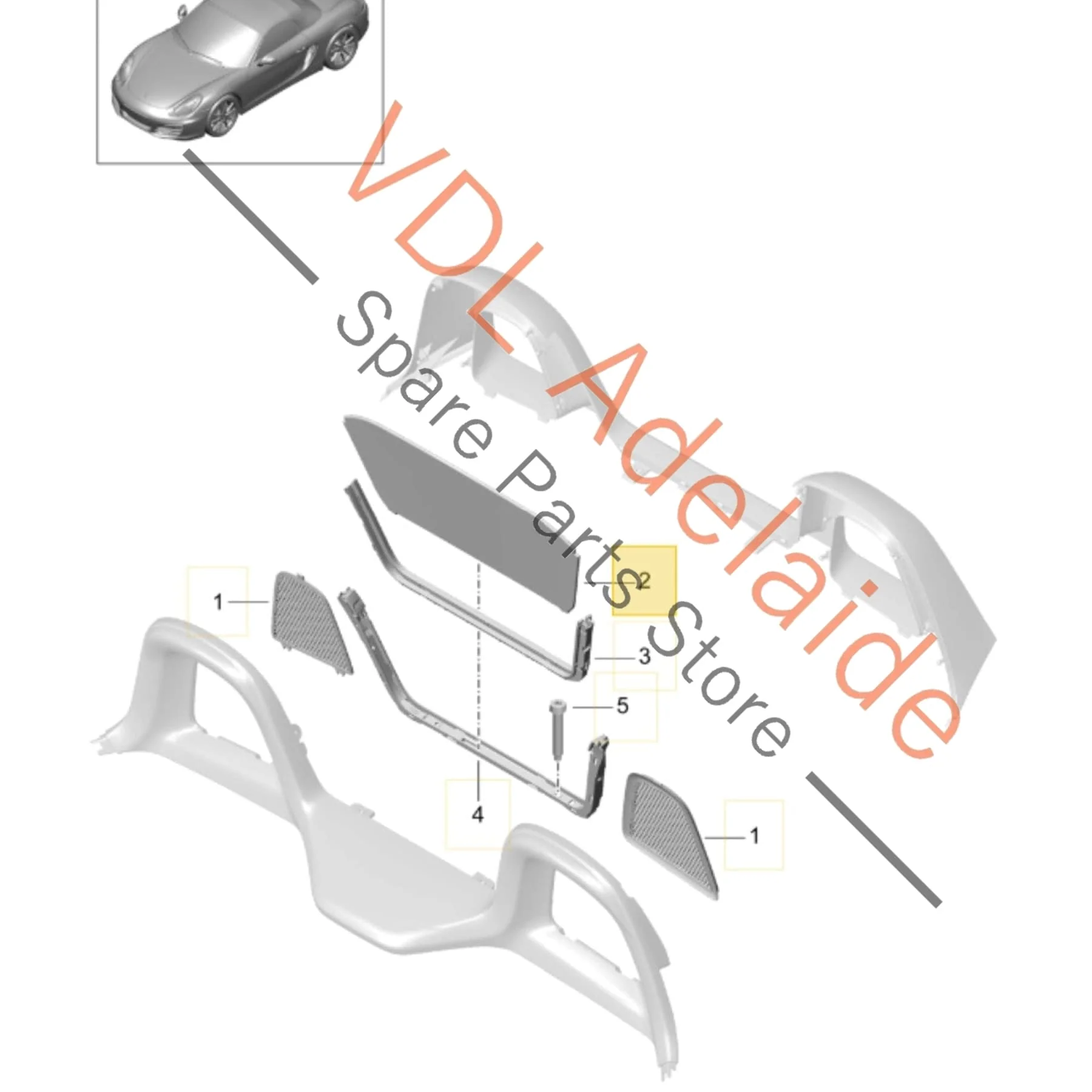 Porsche Boxster Wind Break Trim 98156162104 983871102 1E0 - Image 2