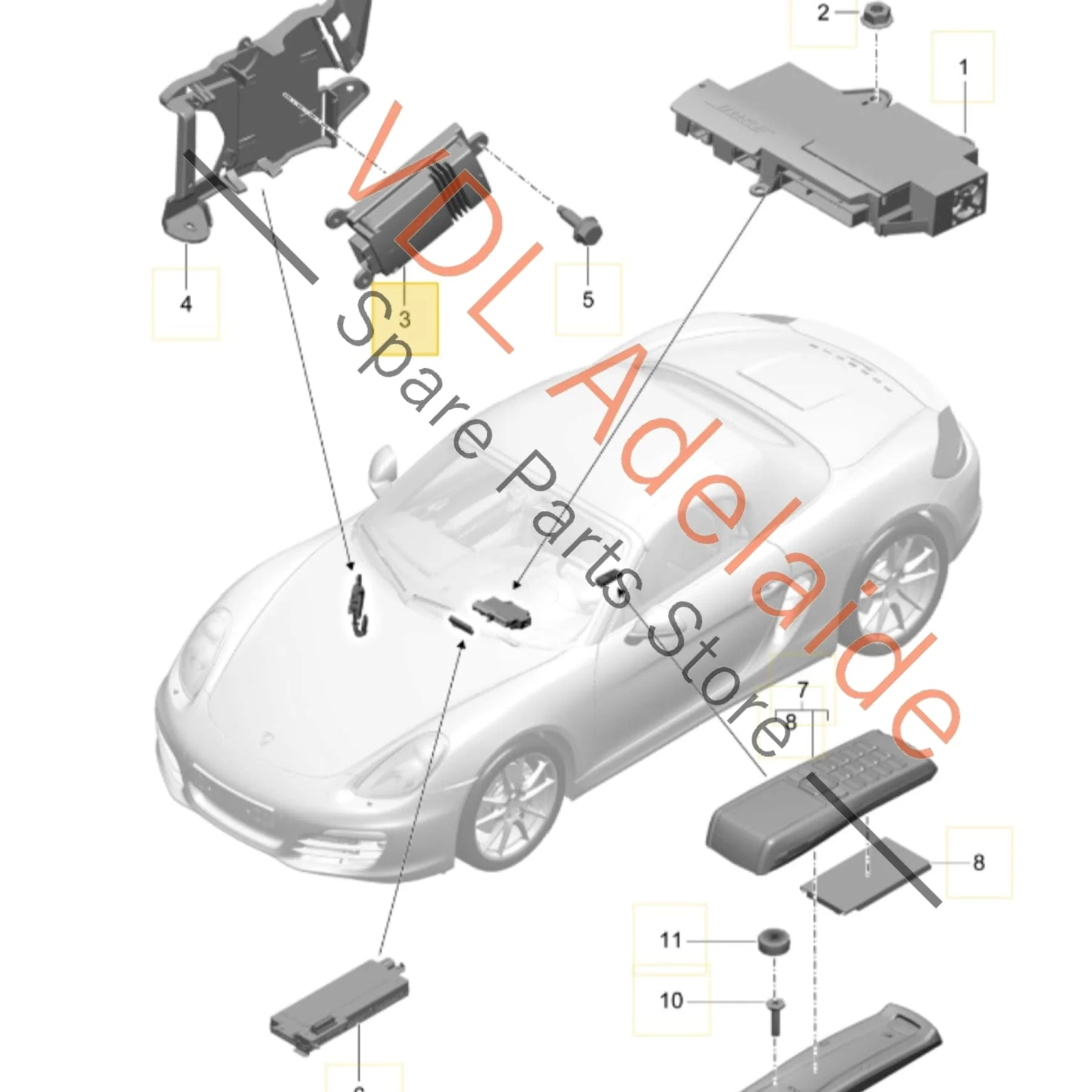 Porsche BOSE Amplifier for Subwoofer 9P1035465 99164556700 - Image 2