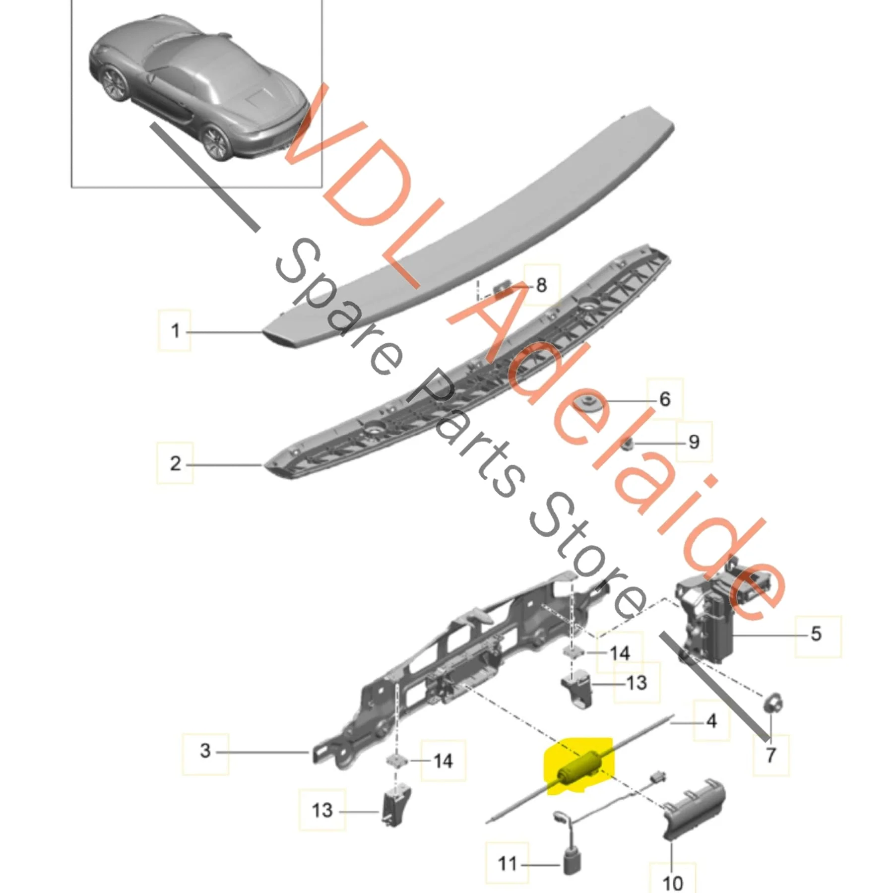Porsche 911 Boxster Cayman Rear Spoiler Drive Mechanism Motor 98150410903 - Image 2