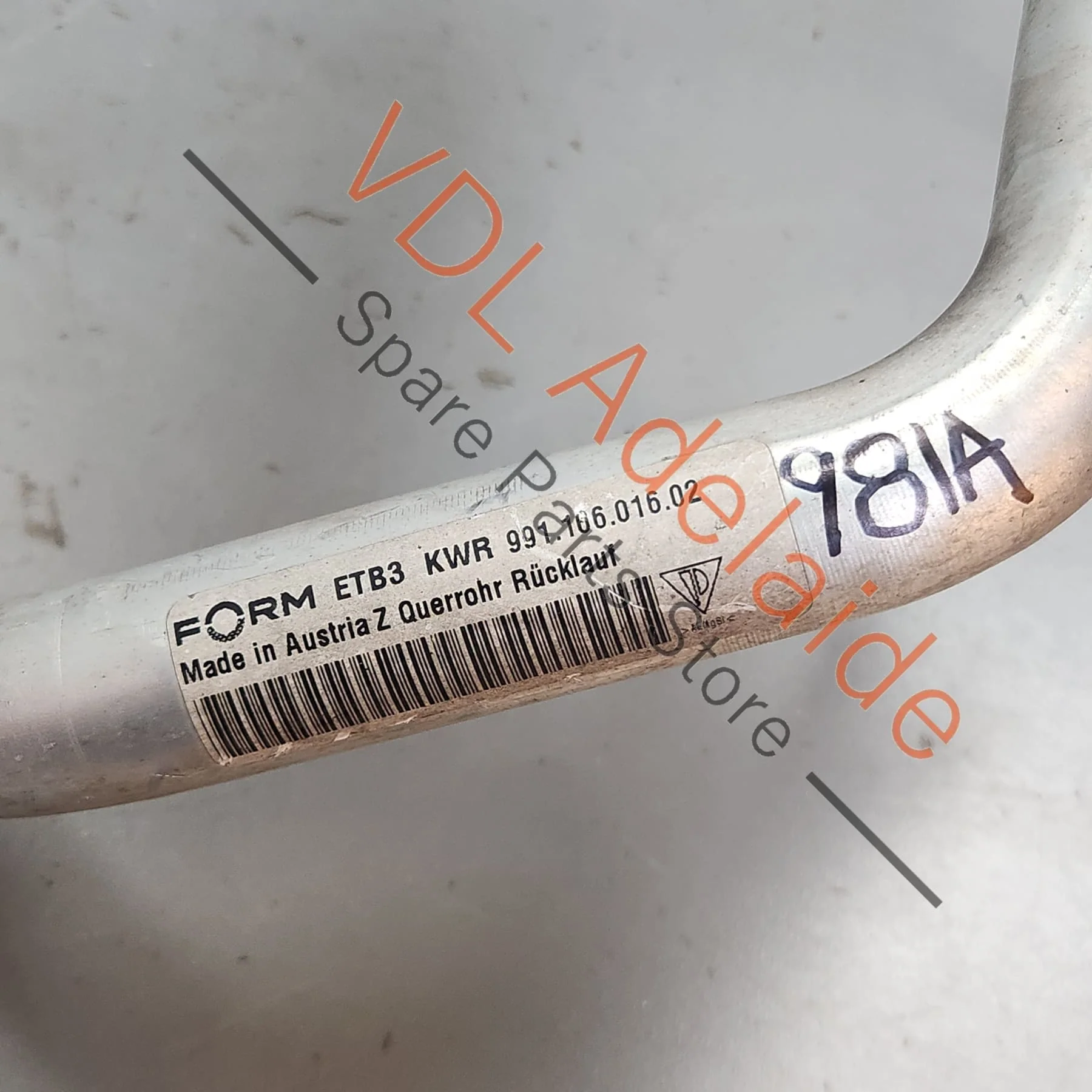 Porsche 911 Boxster Cayman Aluminium Coolant Pipe 99110601602 - Image 2