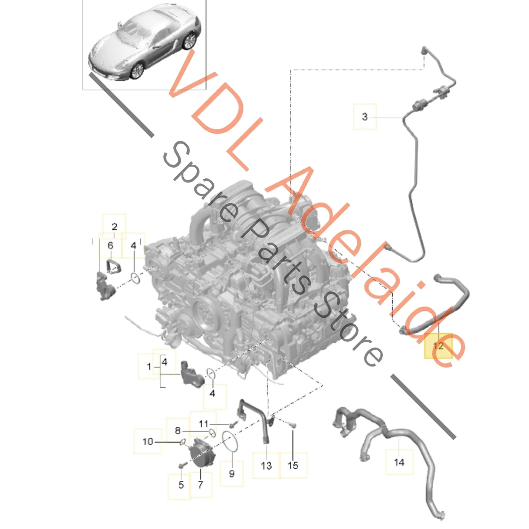 Porsche Cayman Boxster Crankcase Breather Tube Pipe Hose 9A110752020 - Image 2